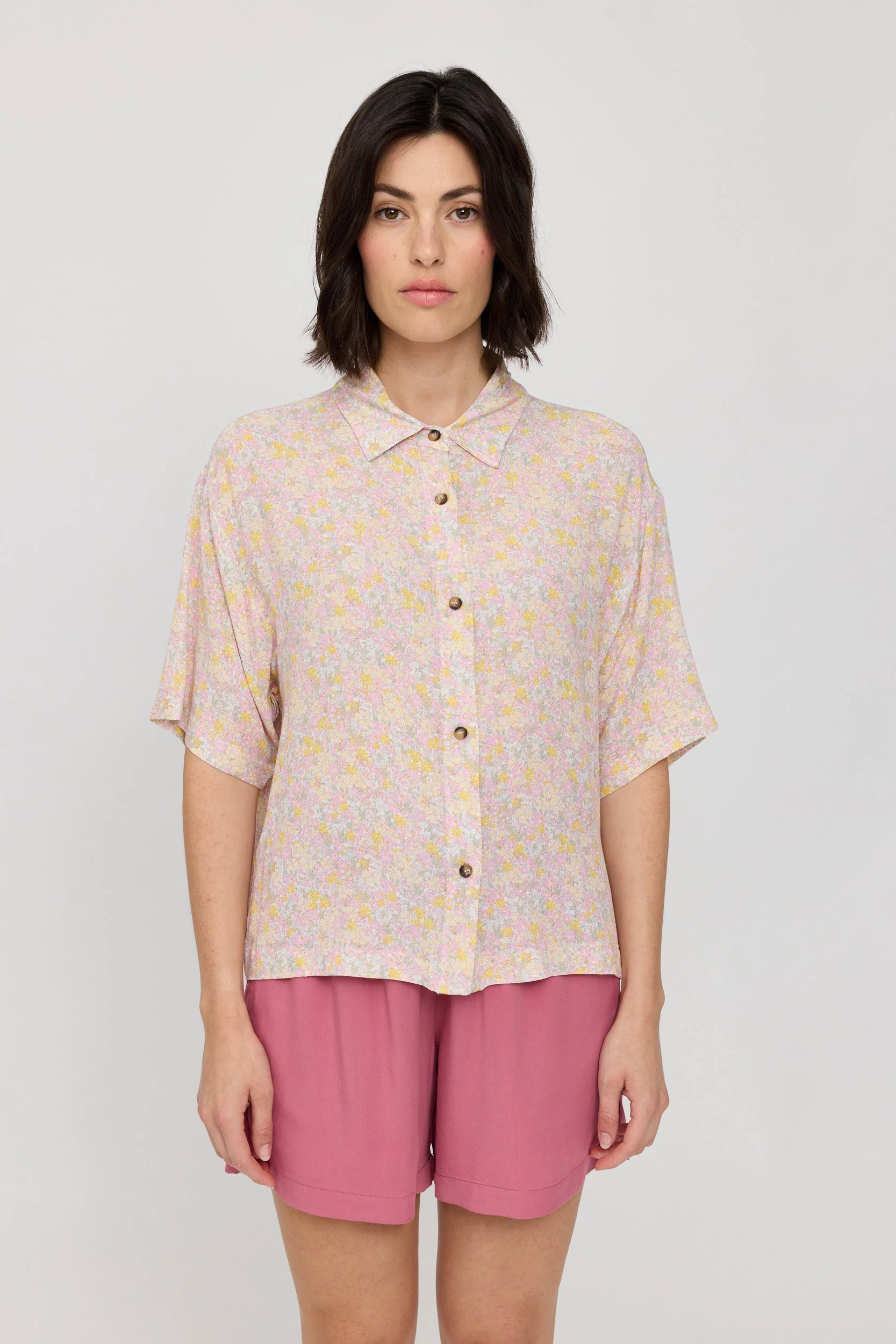 Printed Crinkle Short Sleeve Shirt - Image 7