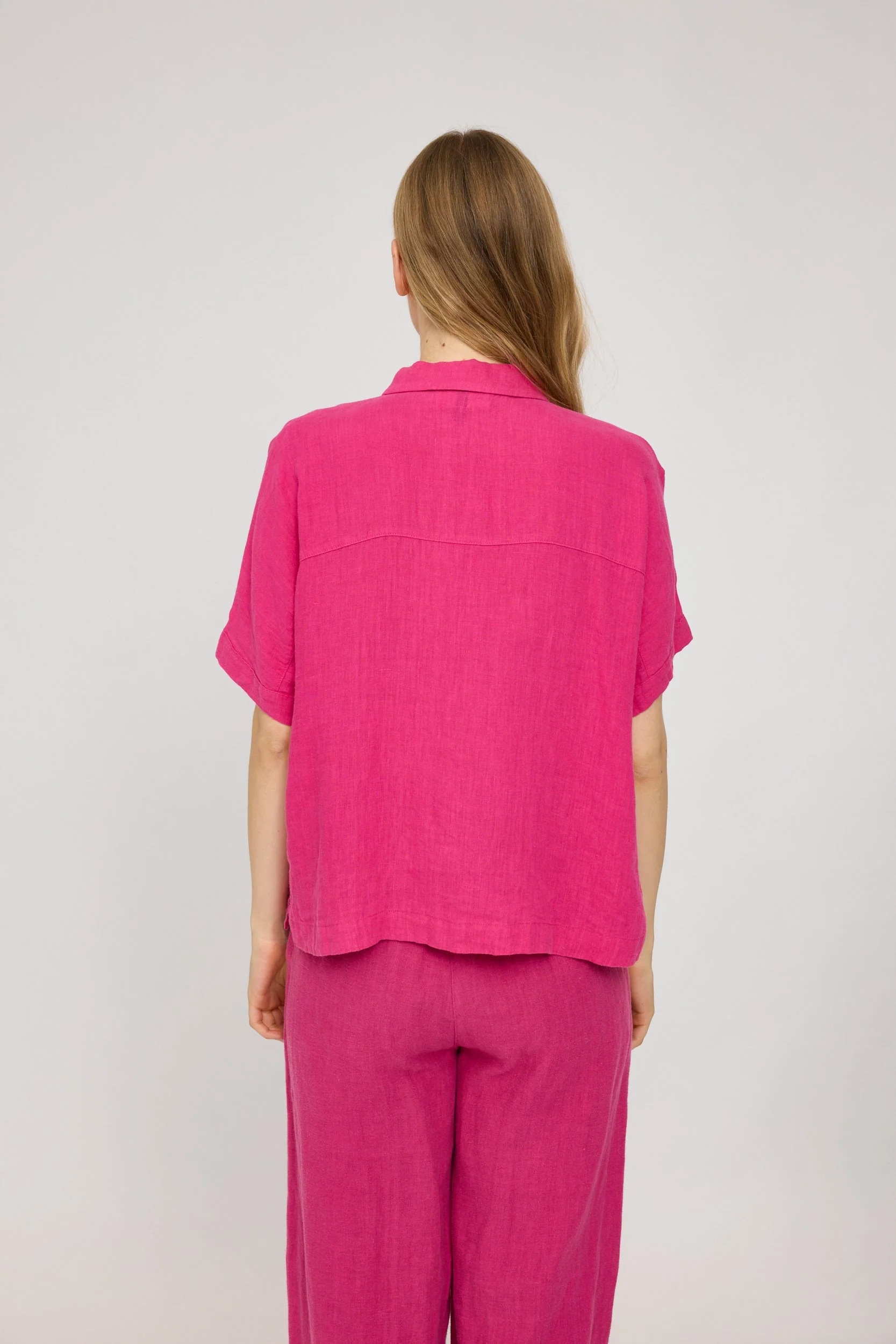 Short Sleeve Linen Shirt - Image 14