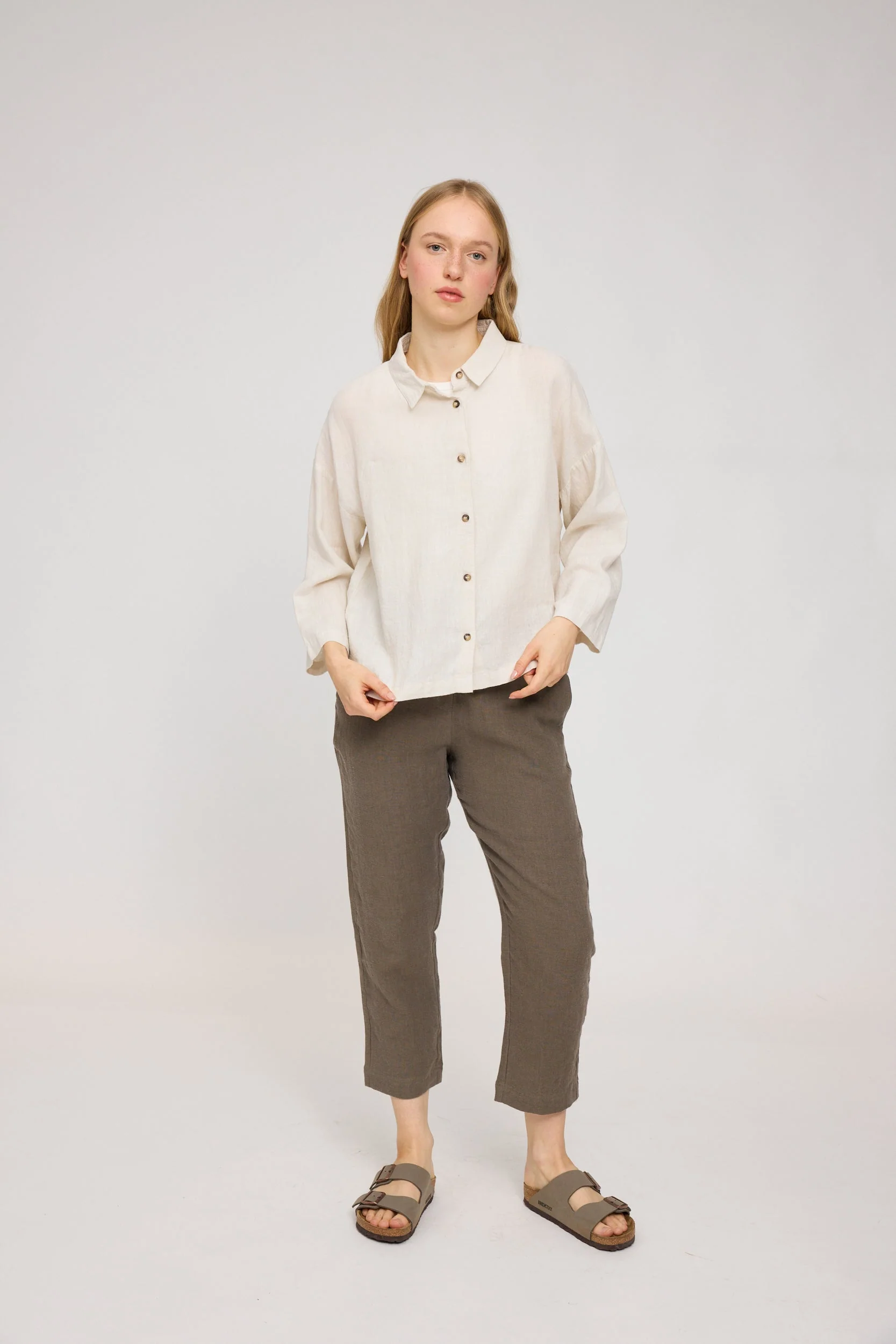 3/4 Sleeve Linen Shirt - Image 17