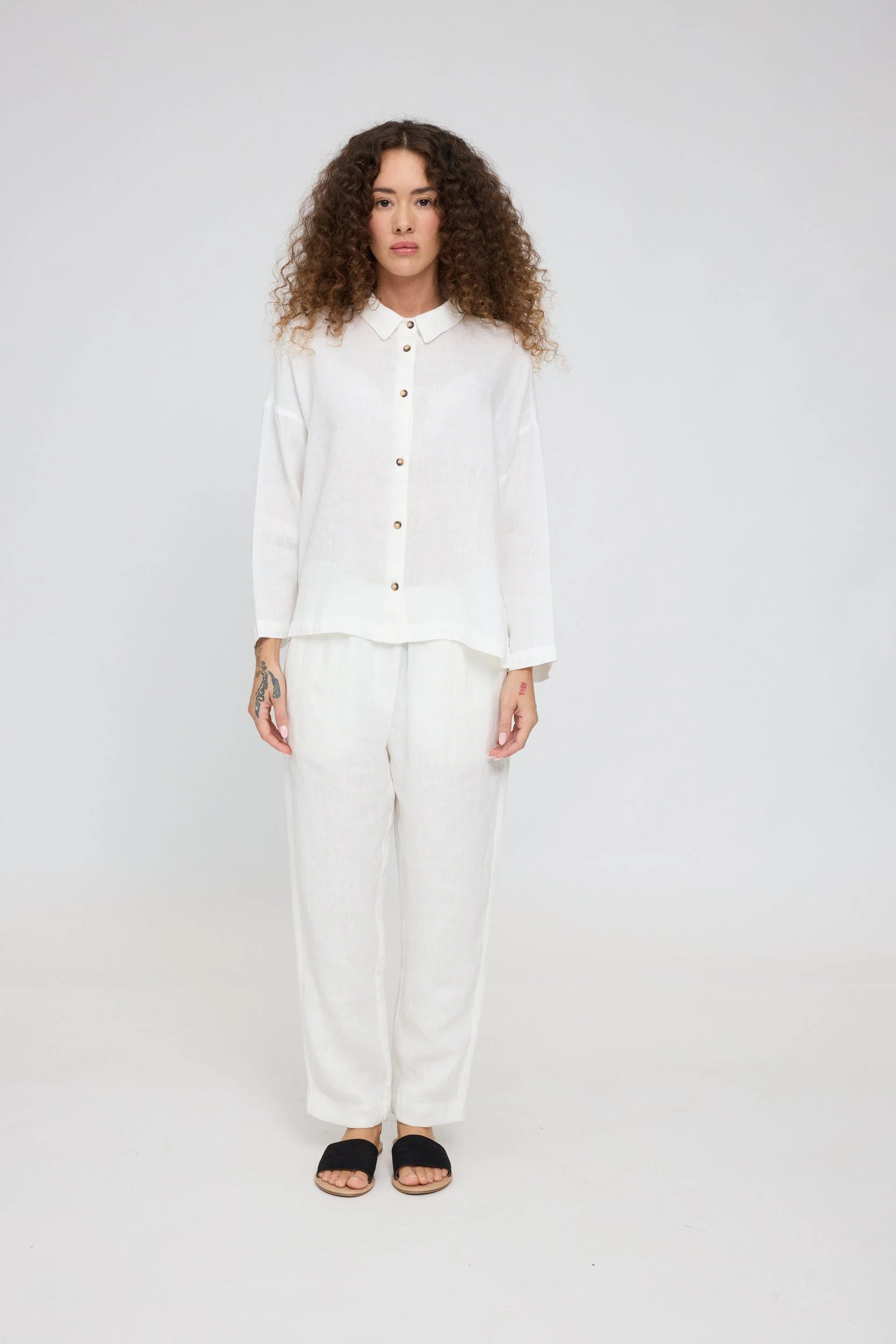 3/4 Sleeve Linen Shirt - Image 28