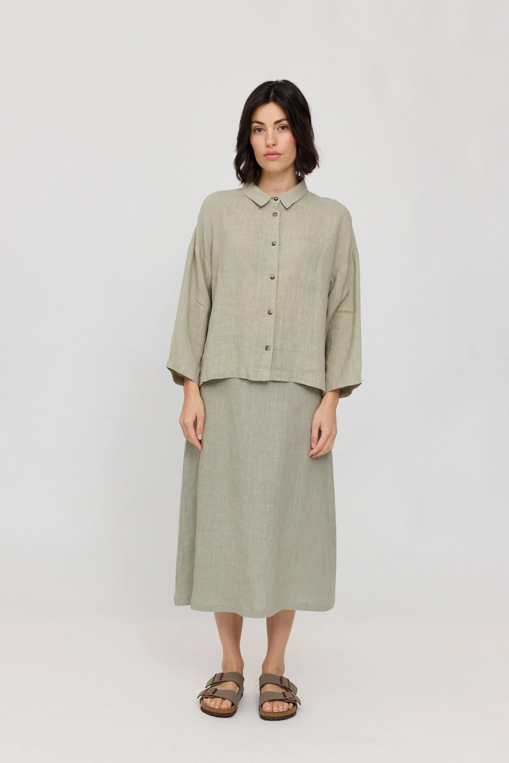 3/4 Sleeve Linen Shirt - Image 4