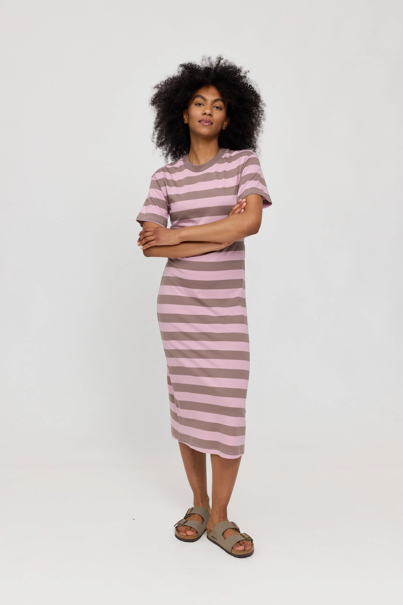 Midi Block Stripes Dress - Image 4