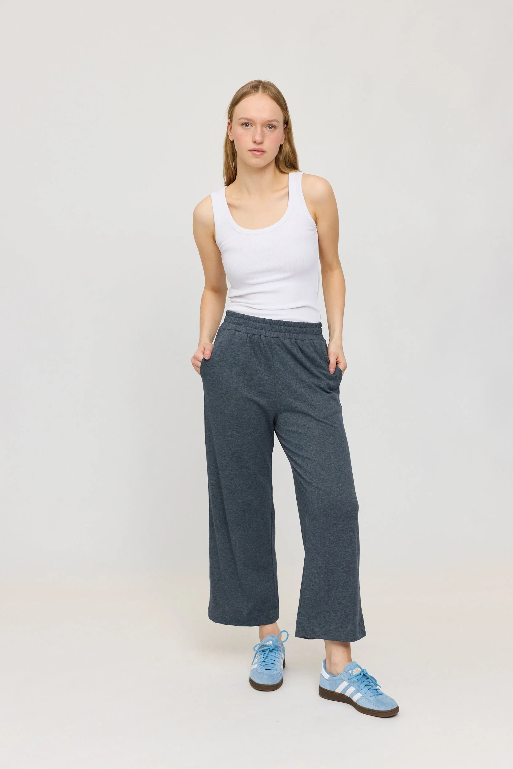 Jersey Knit Wide Leg Pants - Image 11
