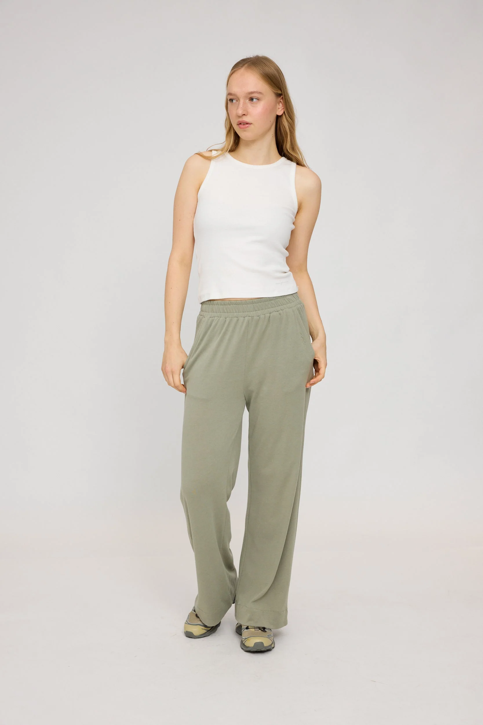 Jersey Knit Wide Leg Pants - Image 17