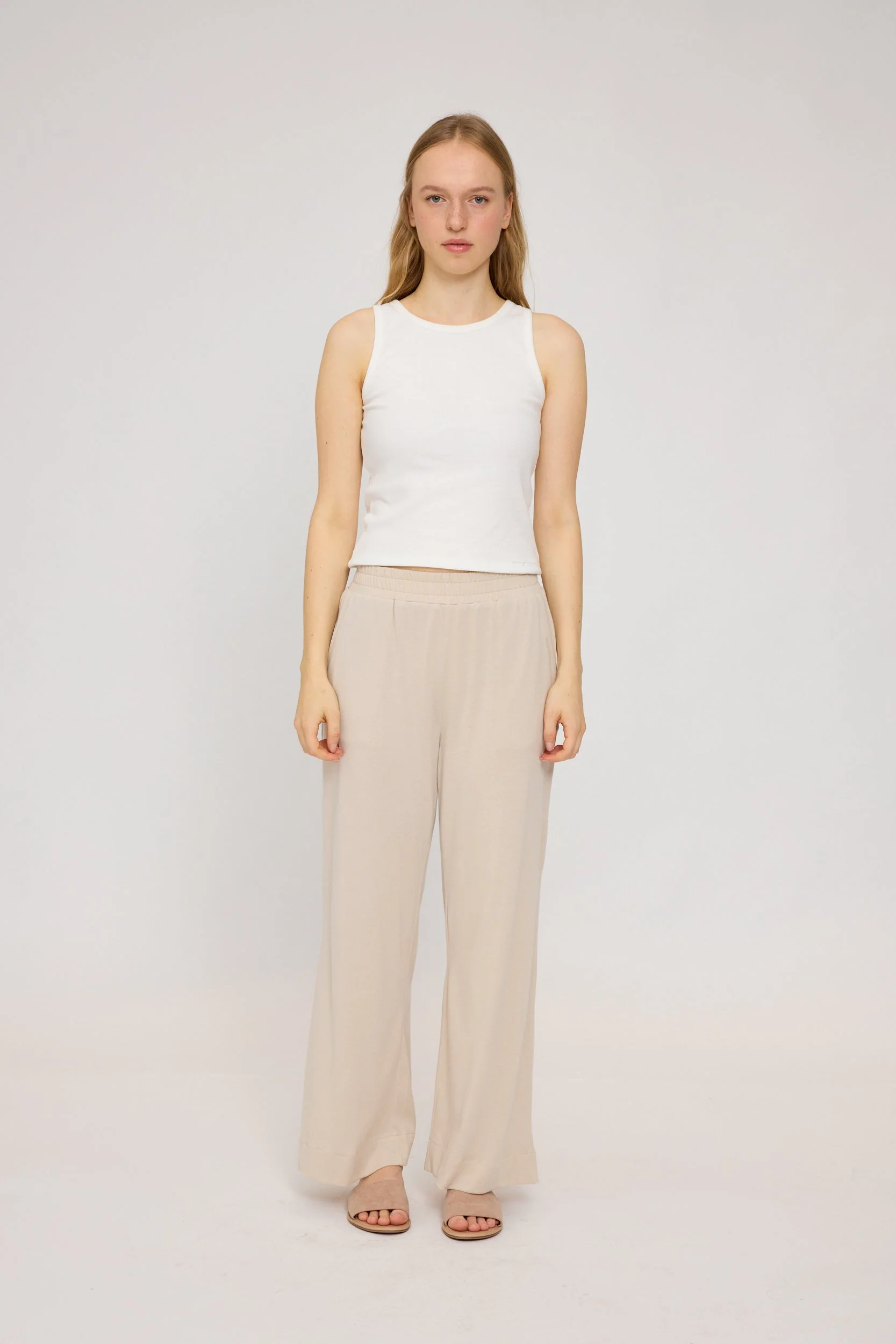 Jersey Knit Wide Leg Pants - Image 4