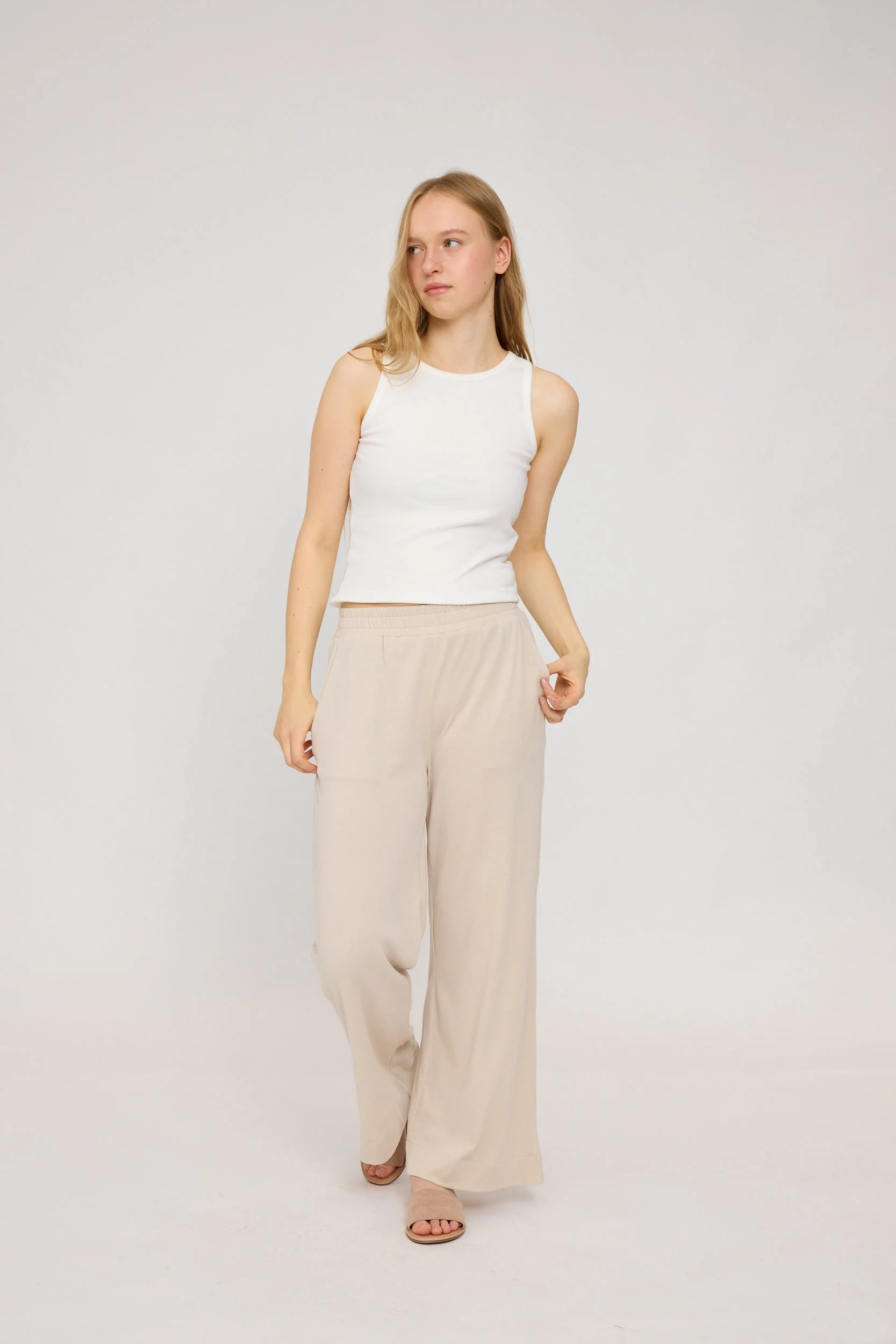 Jersey Knit Wide Leg Pants - Image 5