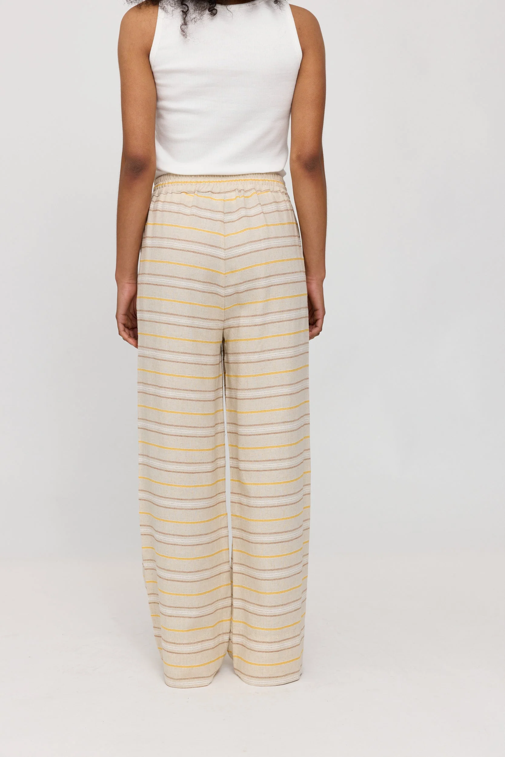 Striped Linen-Mix Pants - Image 2