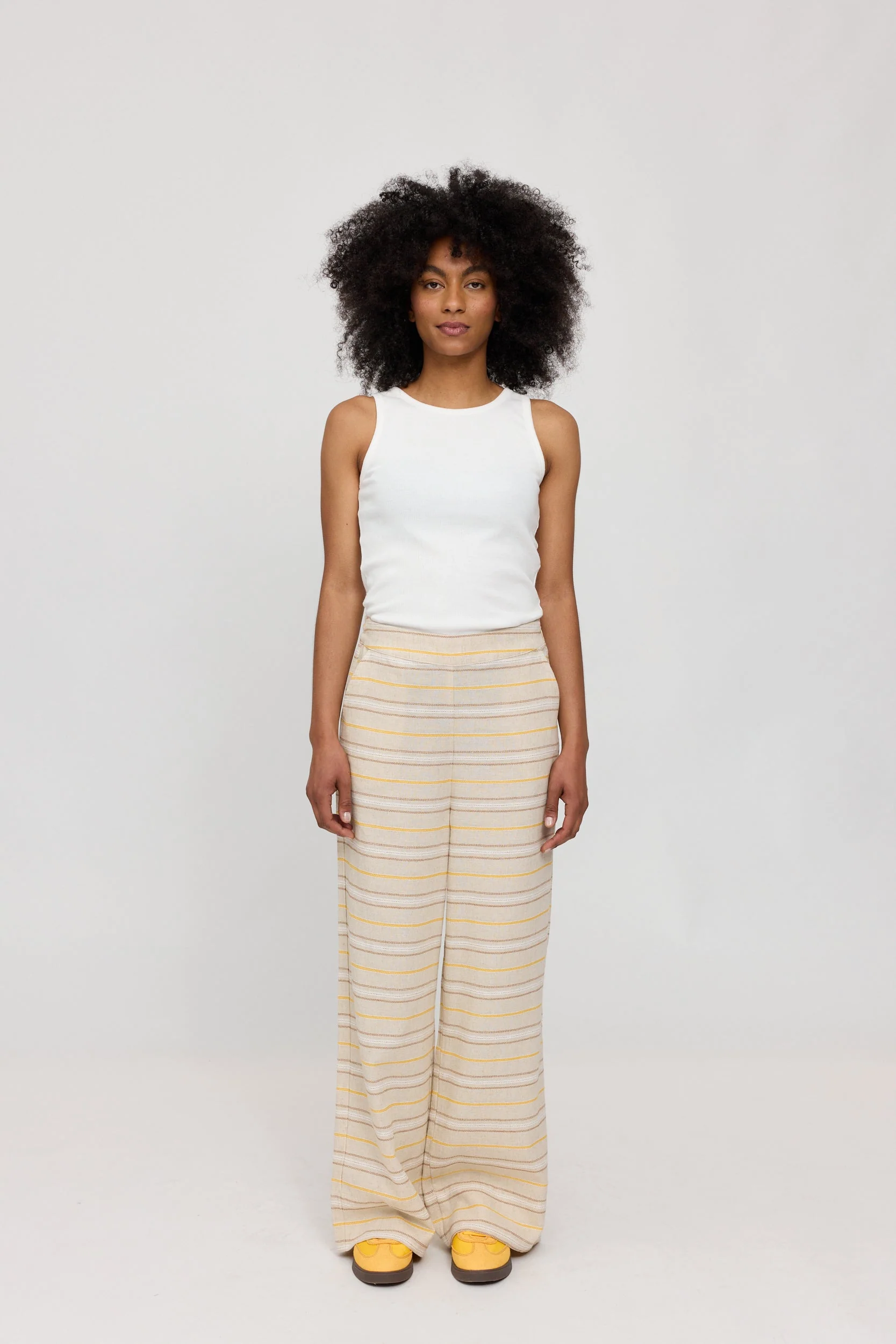 Striped Linen-Mix Pants - Image 4