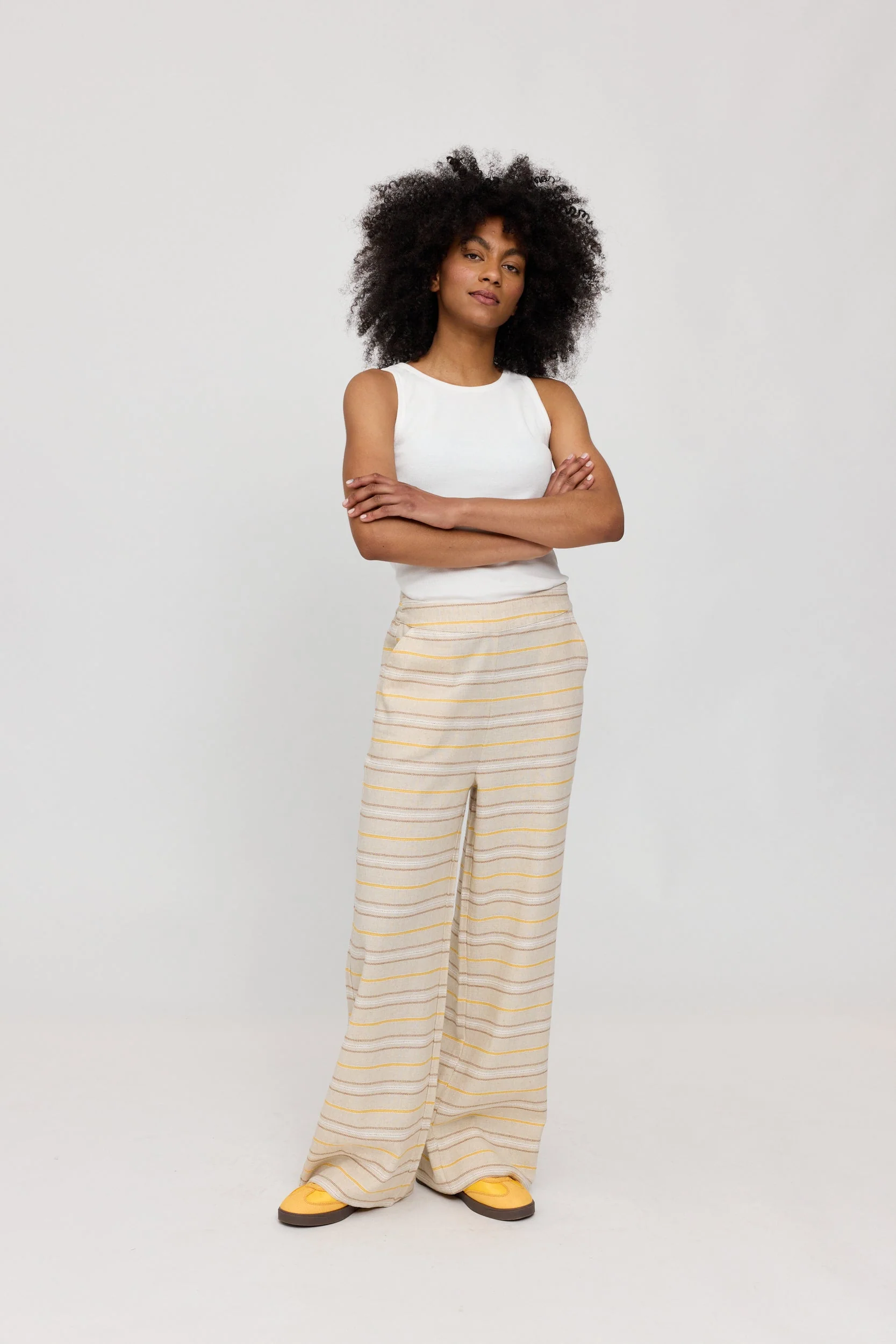 Striped Linen-Mix Pants - Image 5