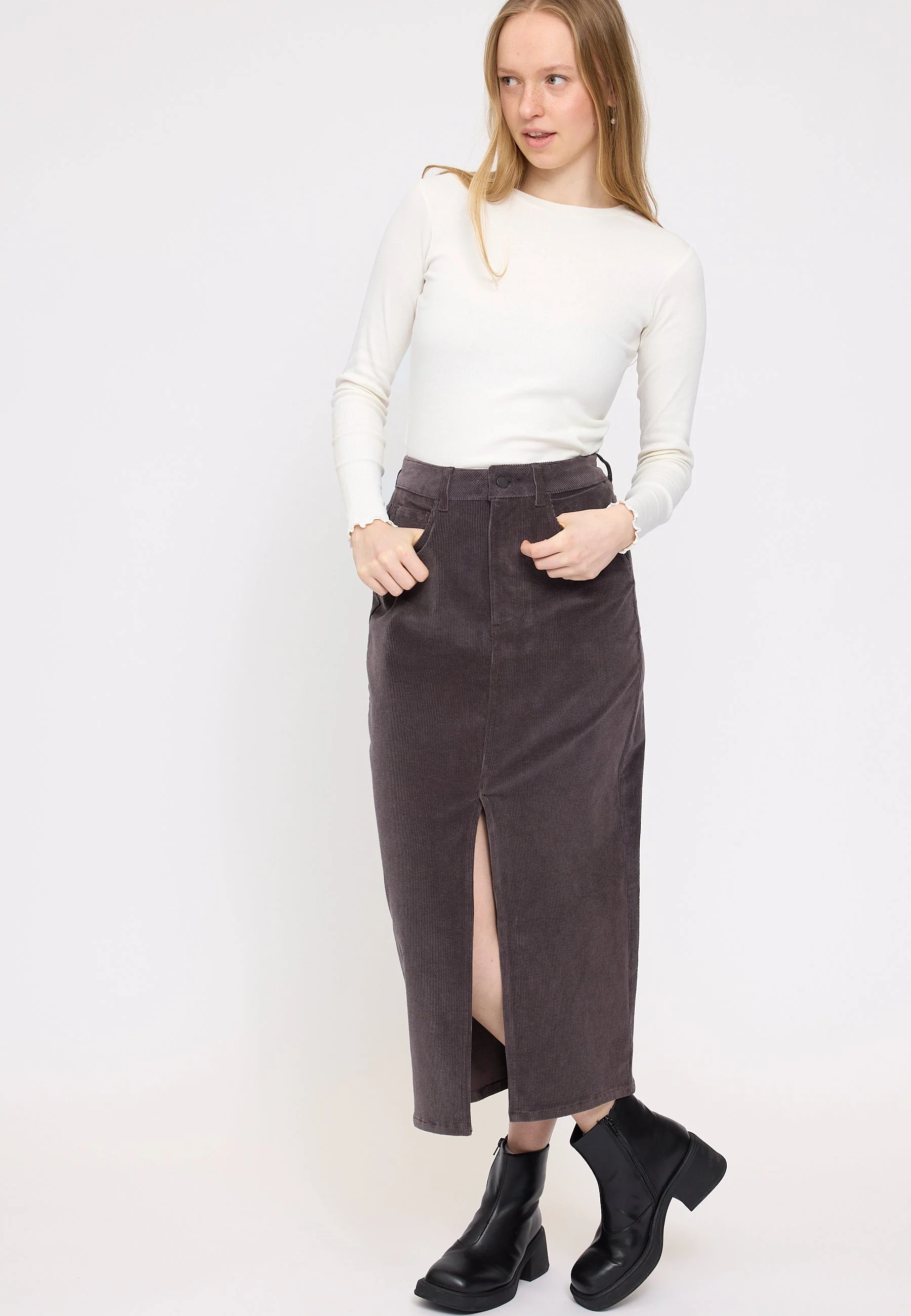 Corduroy Midi Skirt - Image 11