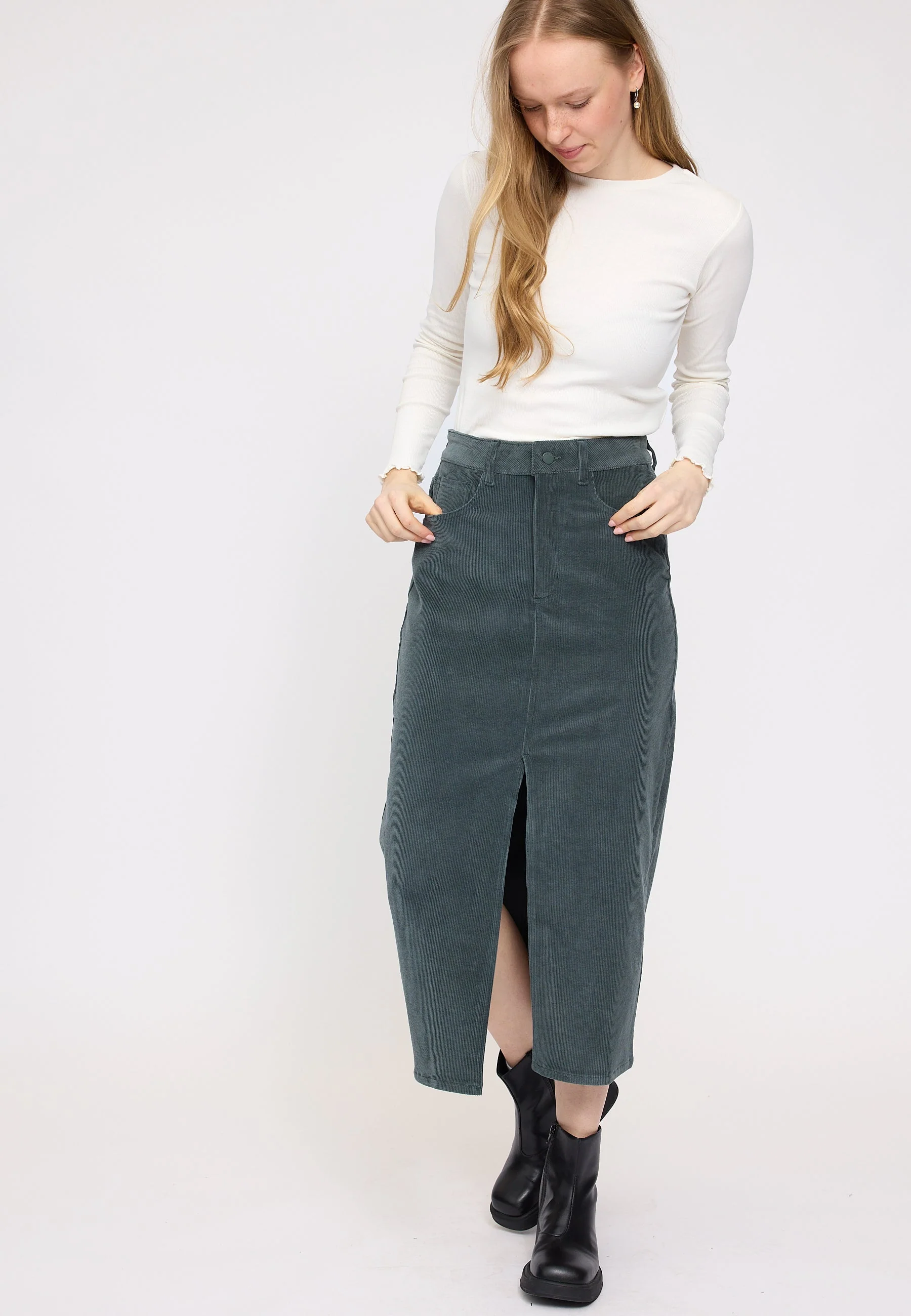 Corduroy Midi Skirt - Image 5