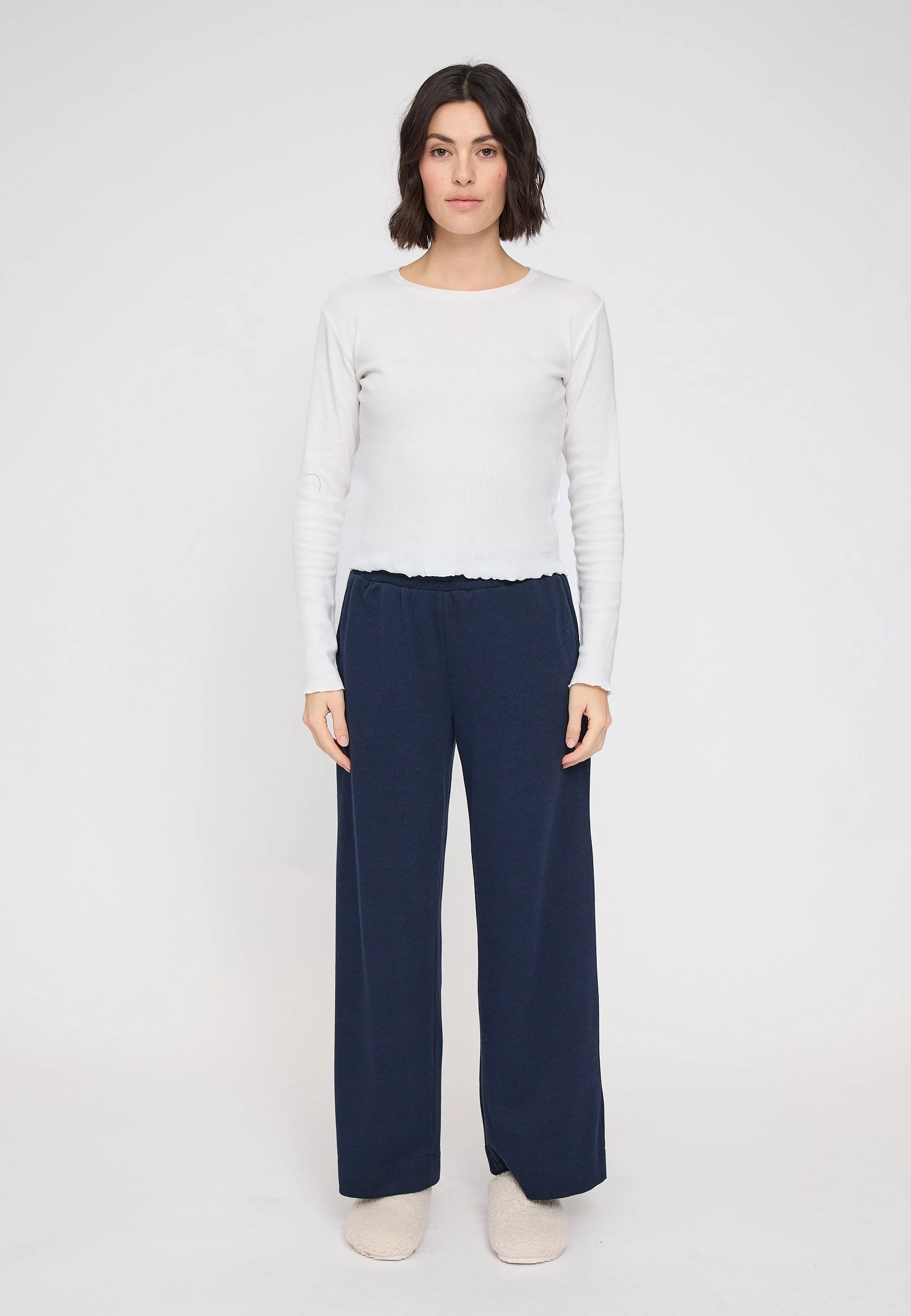 Wide Leg Jersey Knit Pants - Image 4