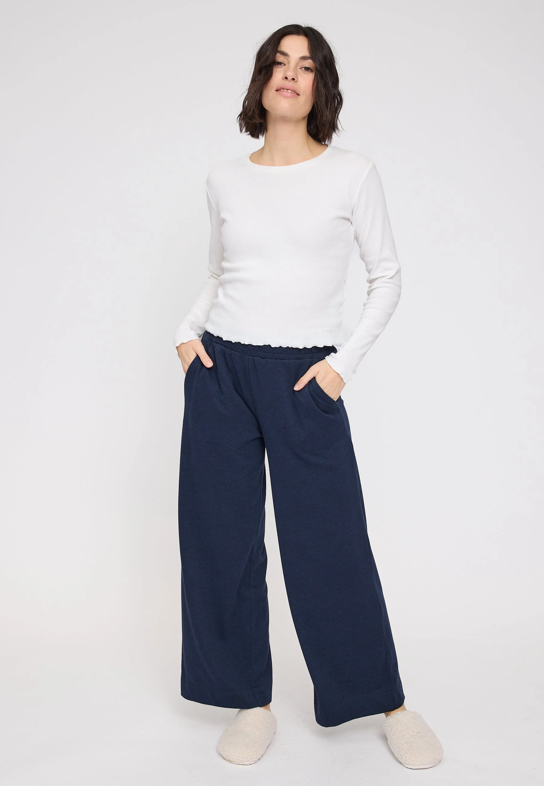 Wide Leg Jersey Knit Pants - Image 5