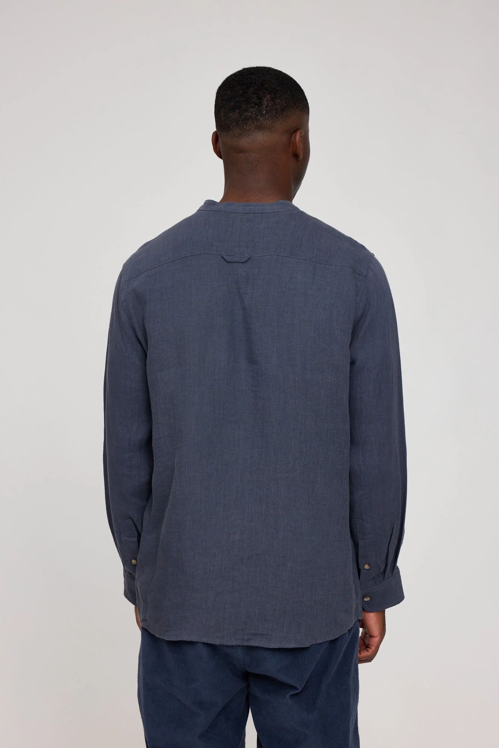 Stand Collar Linen Shirt - Image 17