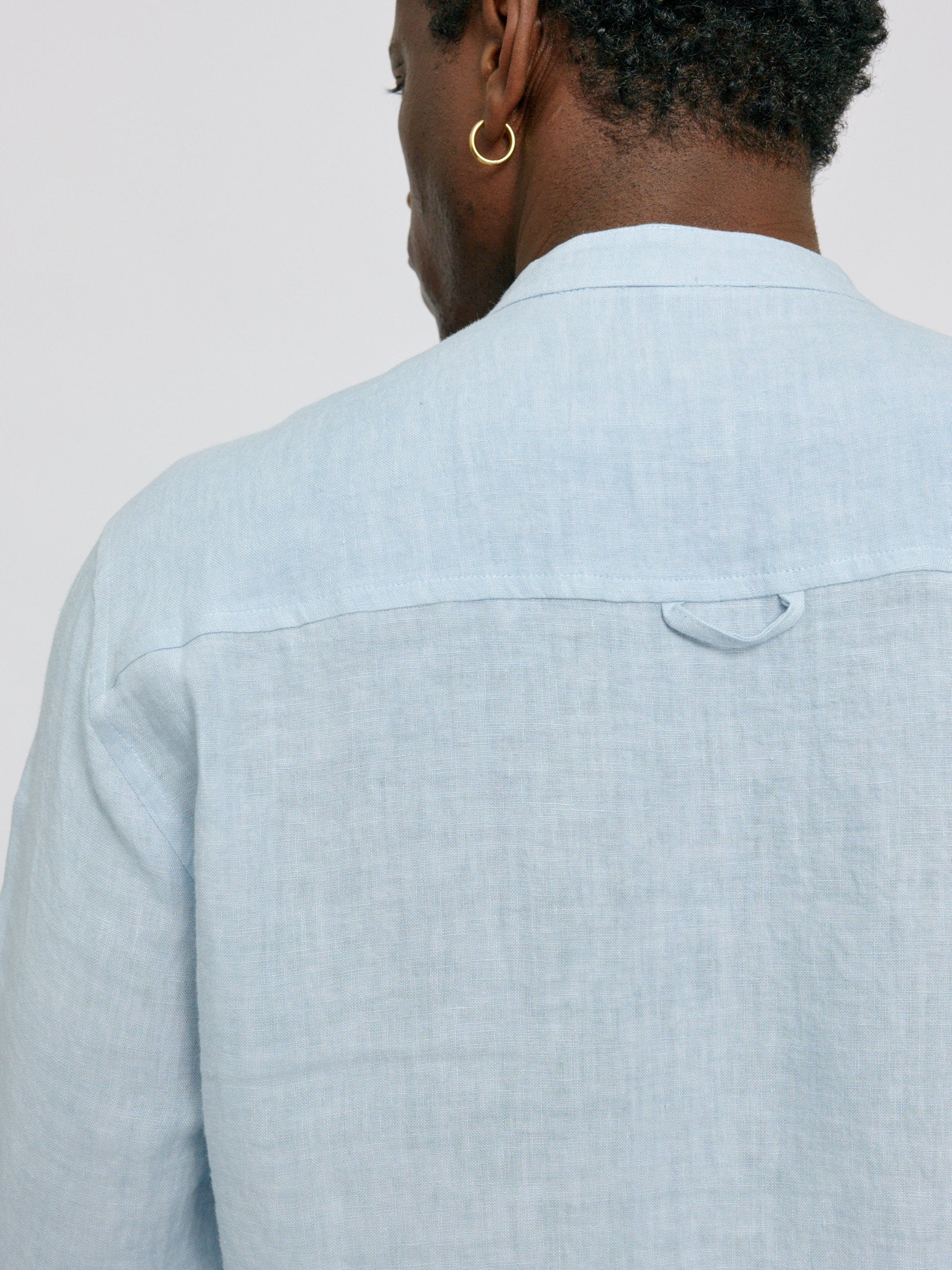 Stand Collar Linen Shirt - Image 31