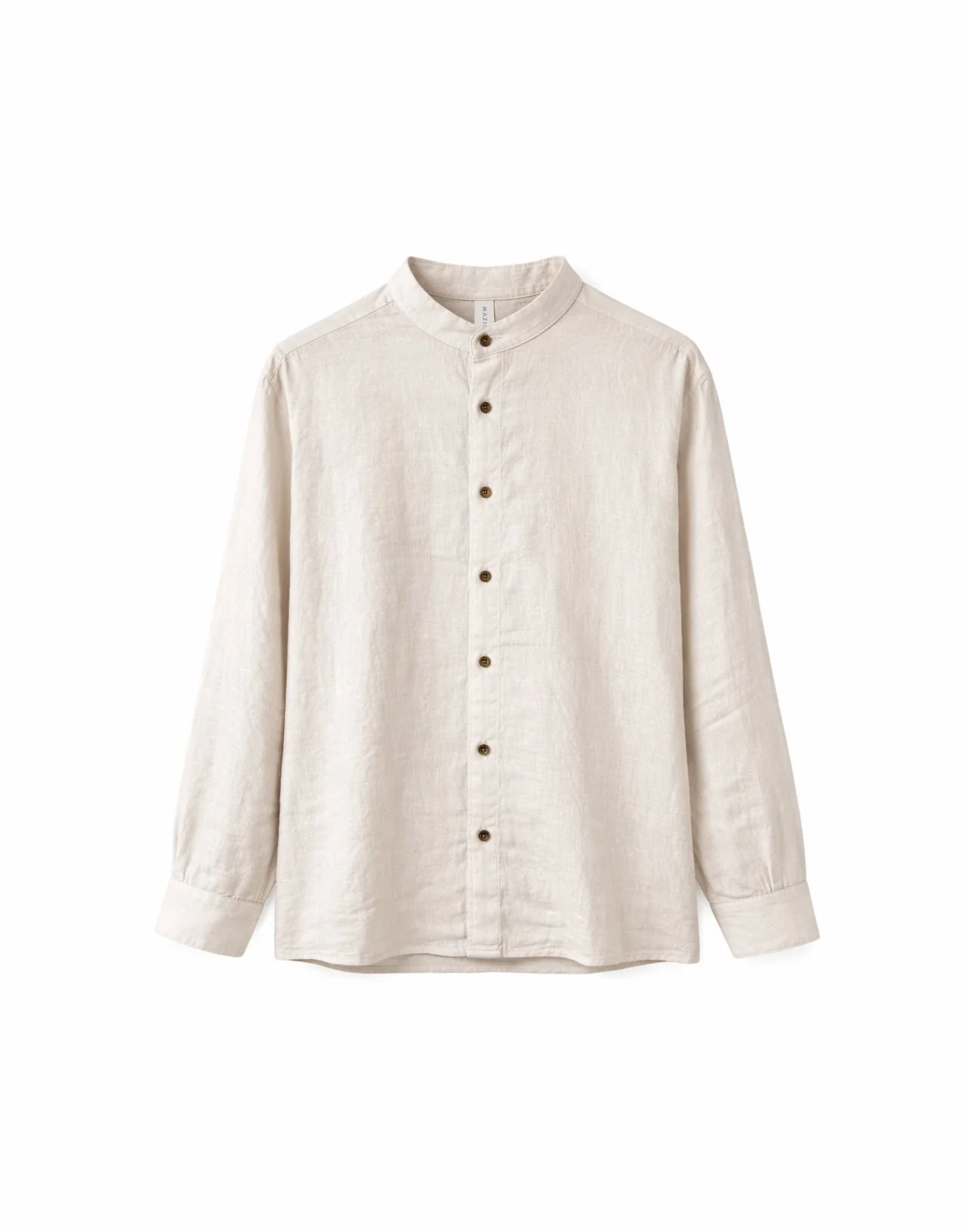 Stand Collar Linen Shirt - Image 8