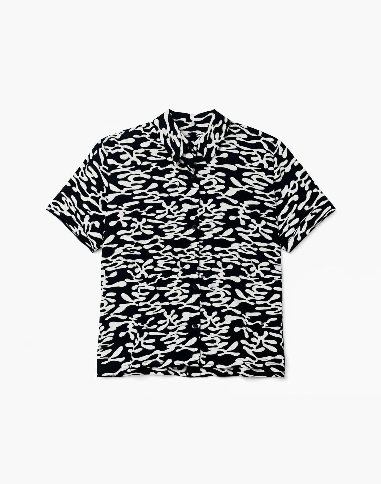 Printed Short Sleeve Crinkle Shirt - Image 12