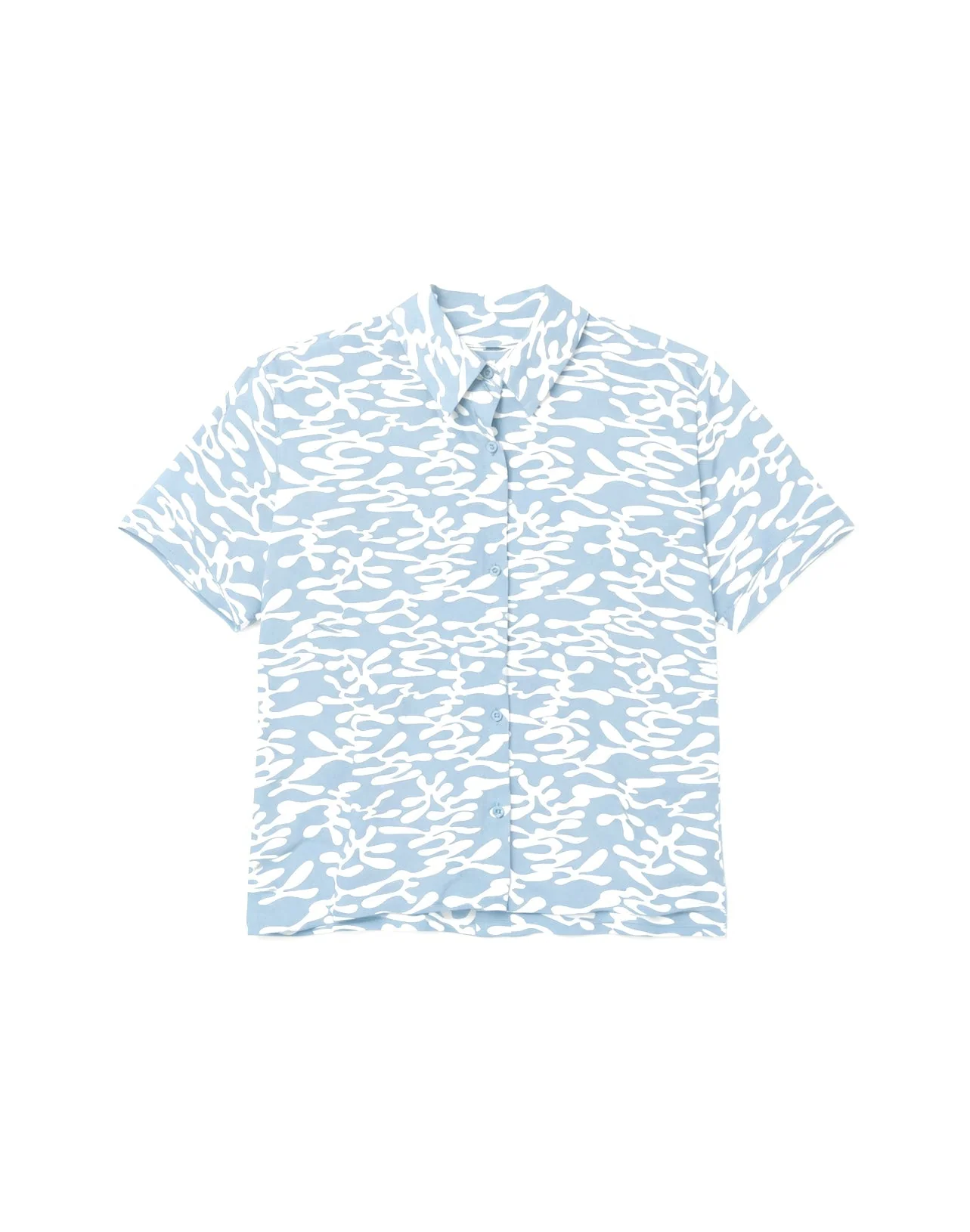 Printed Short Sleeve Crinkle Shirt - Image 6