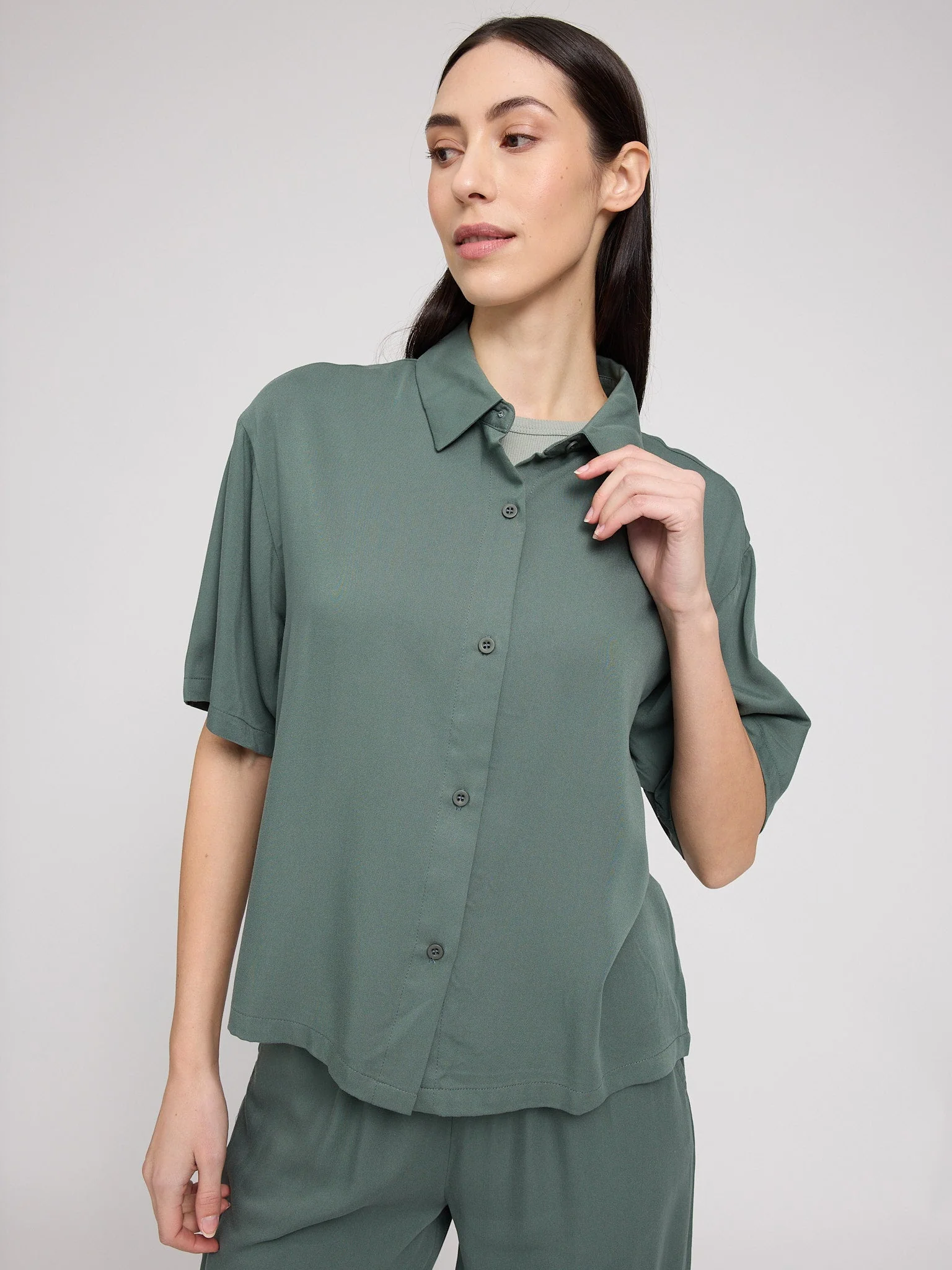 Short Sleeve Viscose Shirt - Image 11