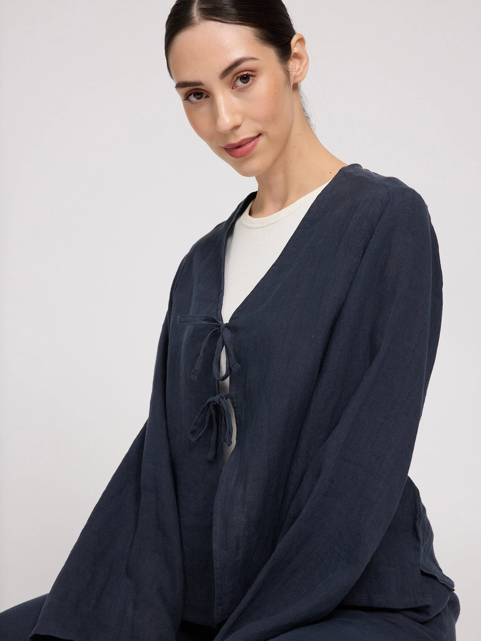 Linen Blouse w Binding - Image 5