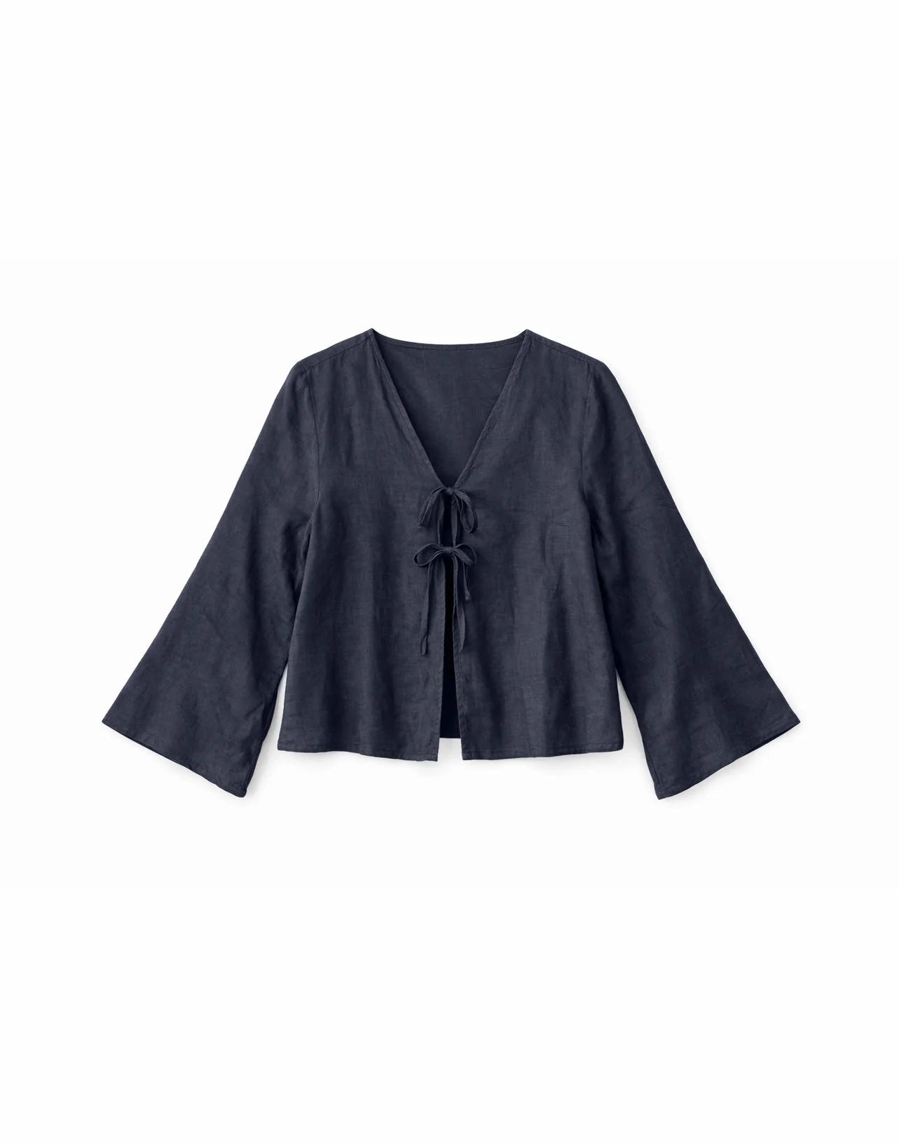 Linen Blouse w Binding - Image 6
