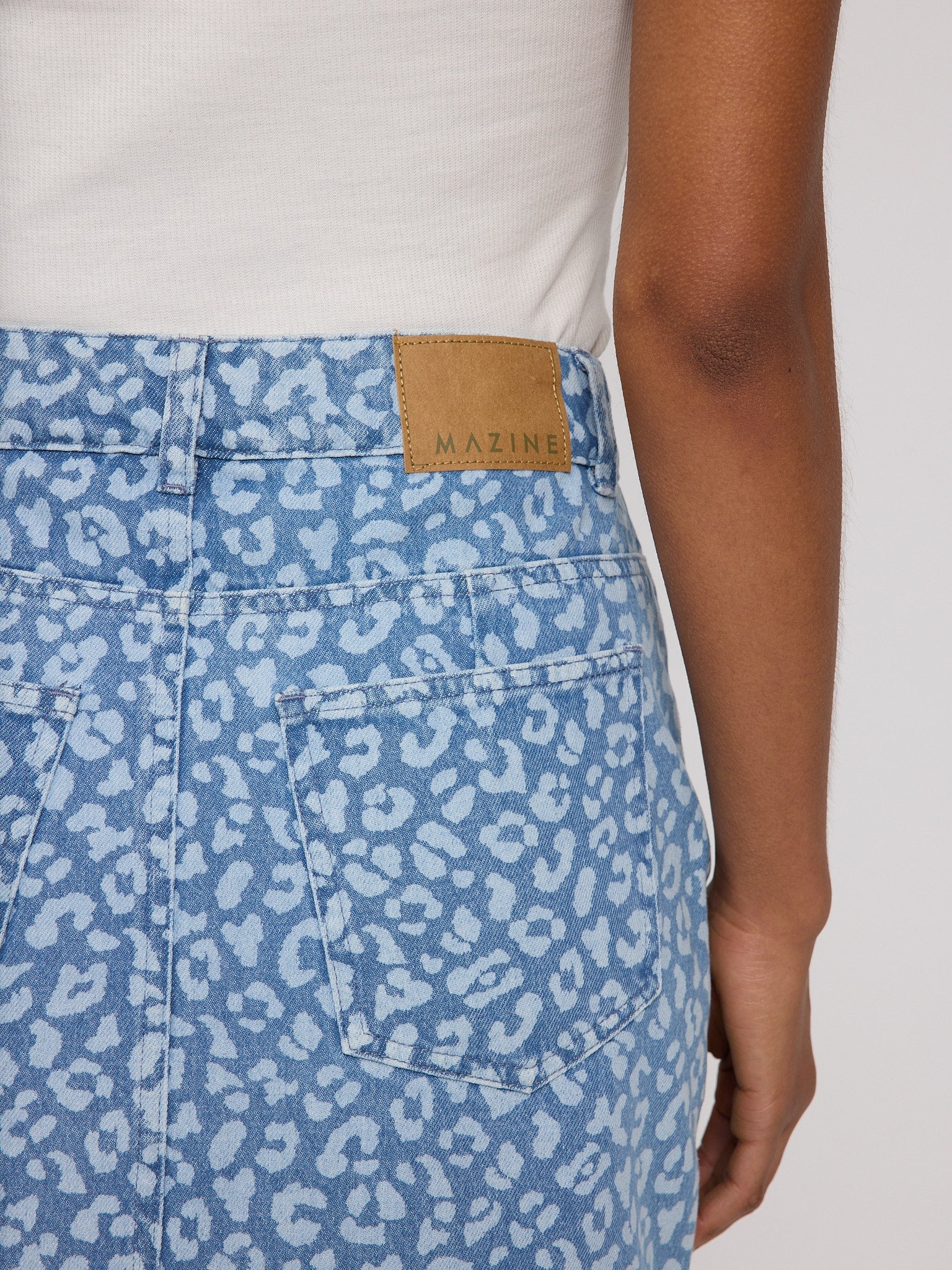 Printed Denim Mini Skirt - Image 4