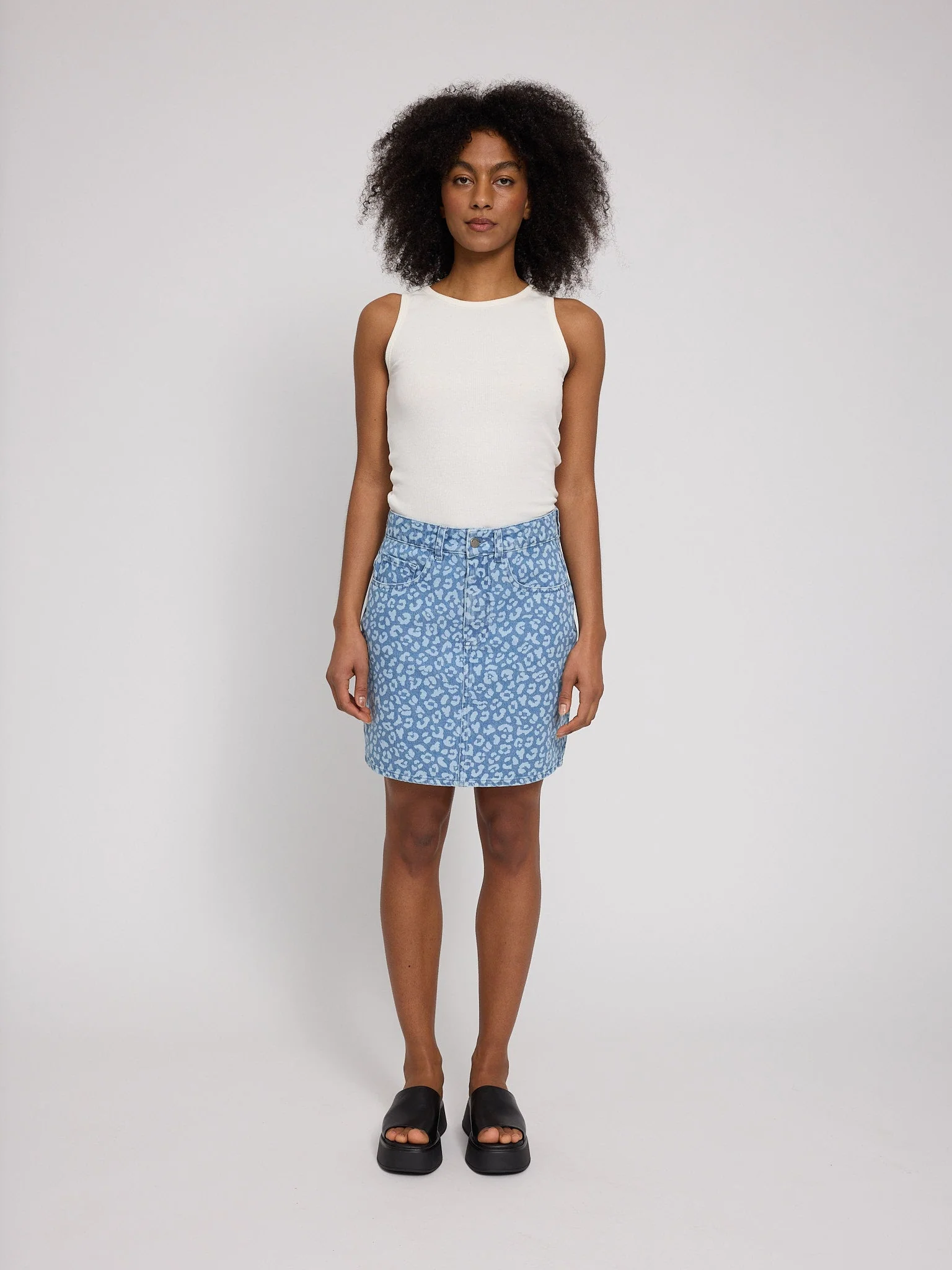 Printed Denim Mini Skirt - Image 5