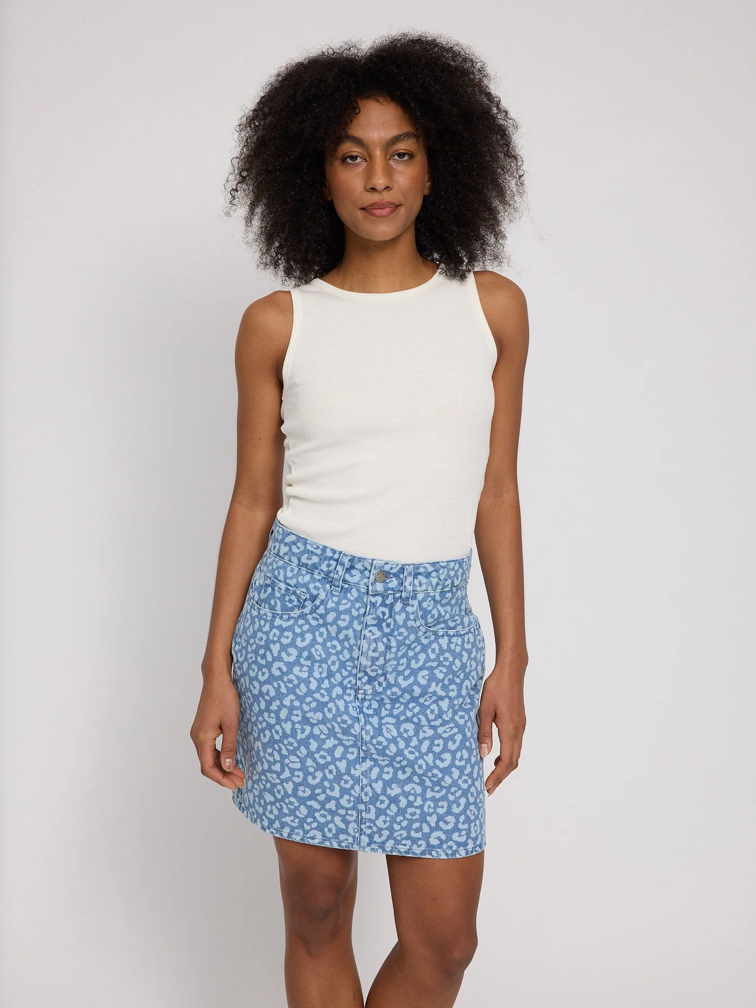 Printed Denim Mini Skirt - Image 6