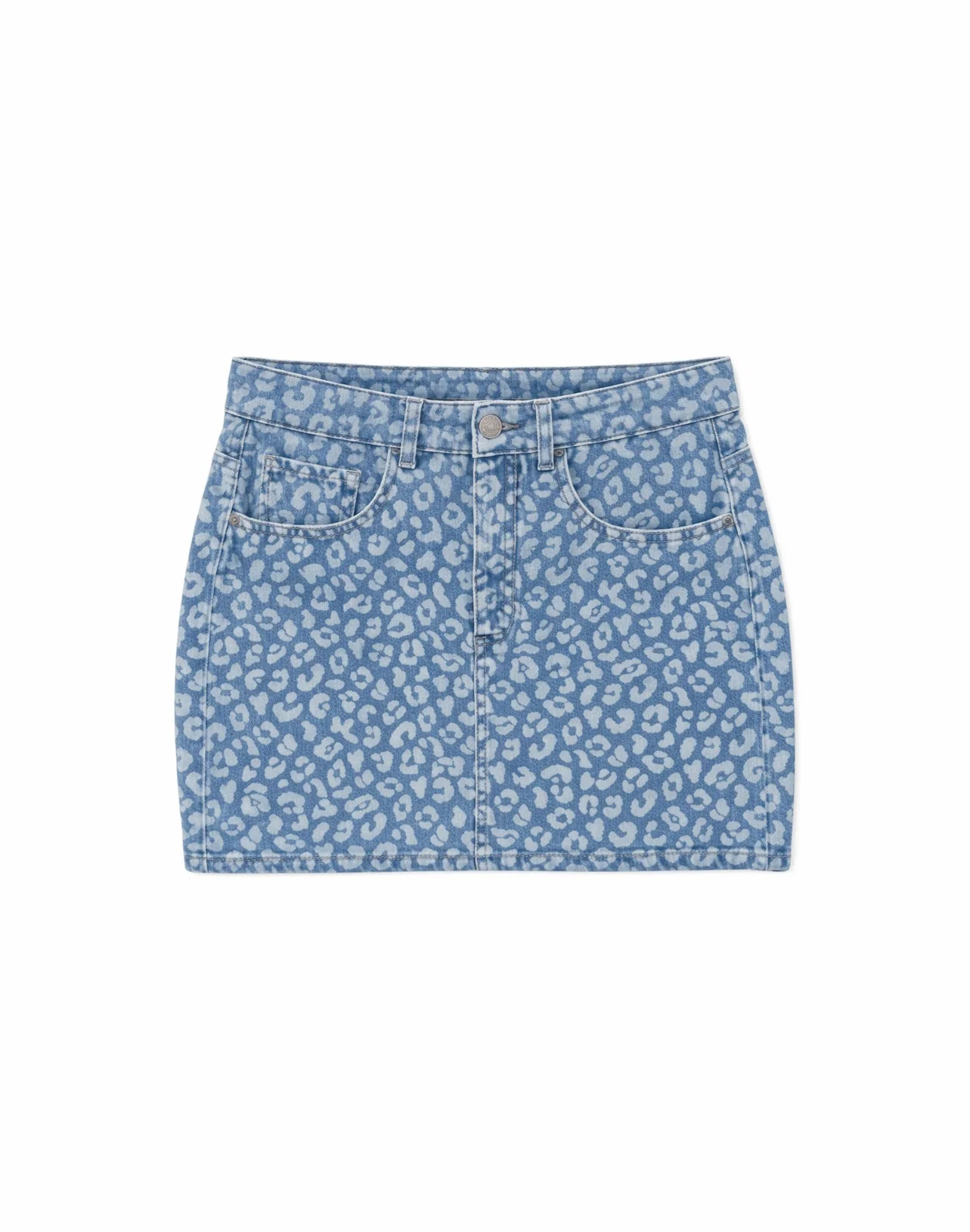 Printed Denim Mini Skirt - Image 7