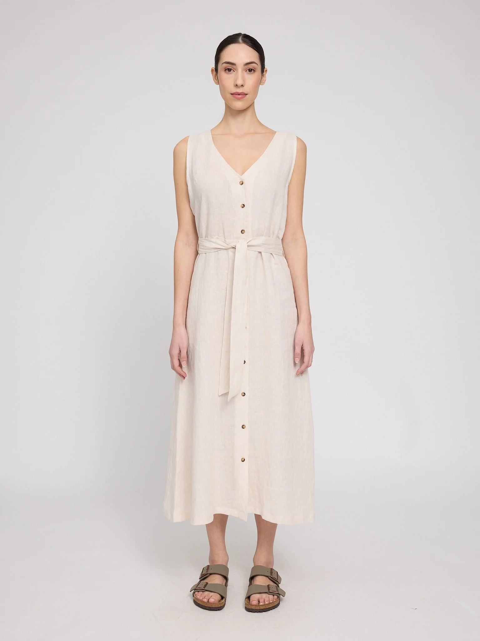 Sleeveless Linen Maxi Dress