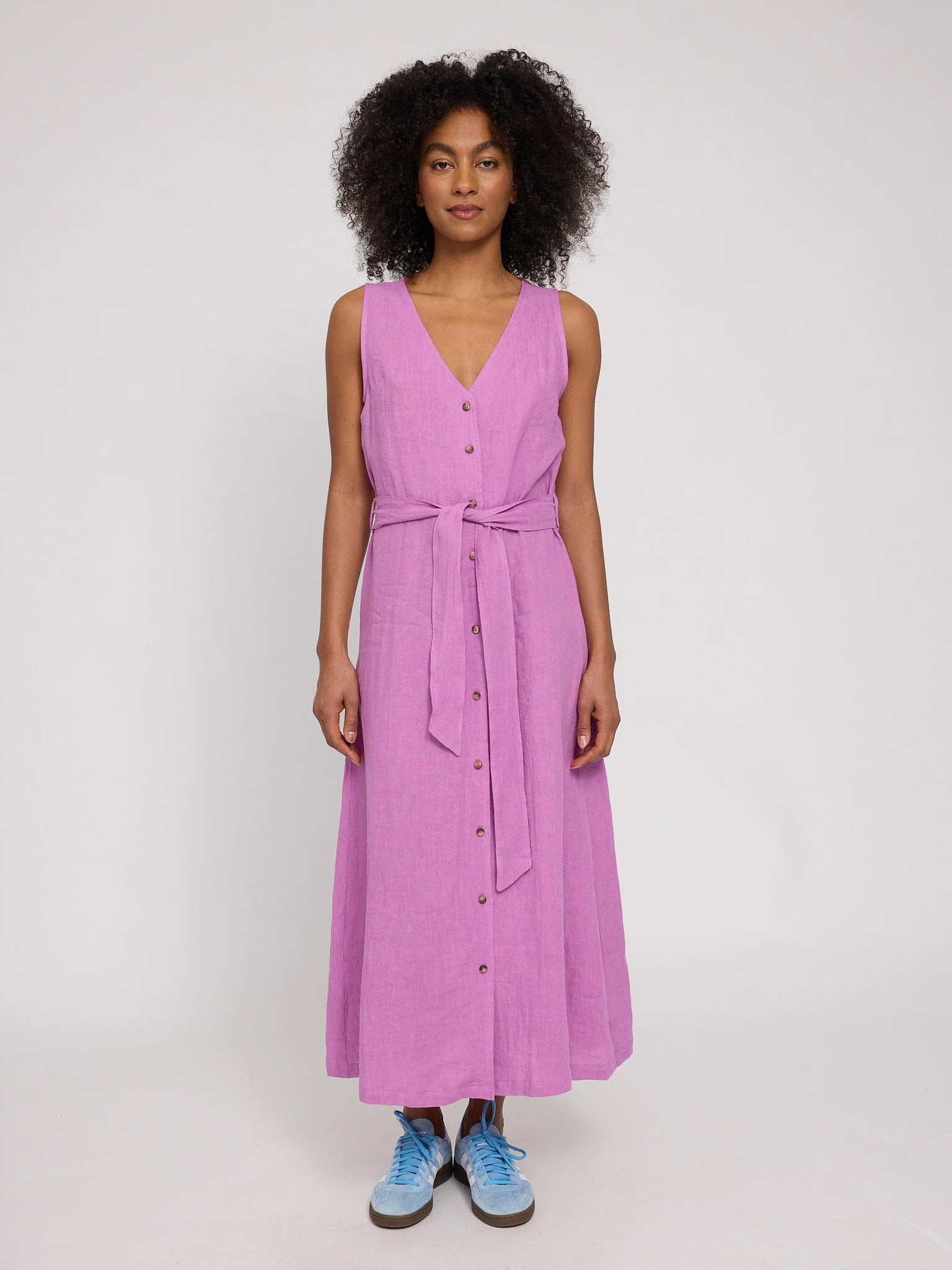 Sleeveless Linen Maxi Dress - Image 13
