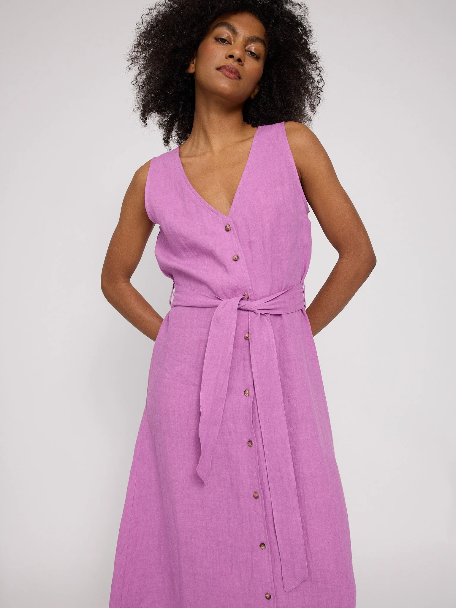 Sleeveless Linen Maxi Dress - Image 17