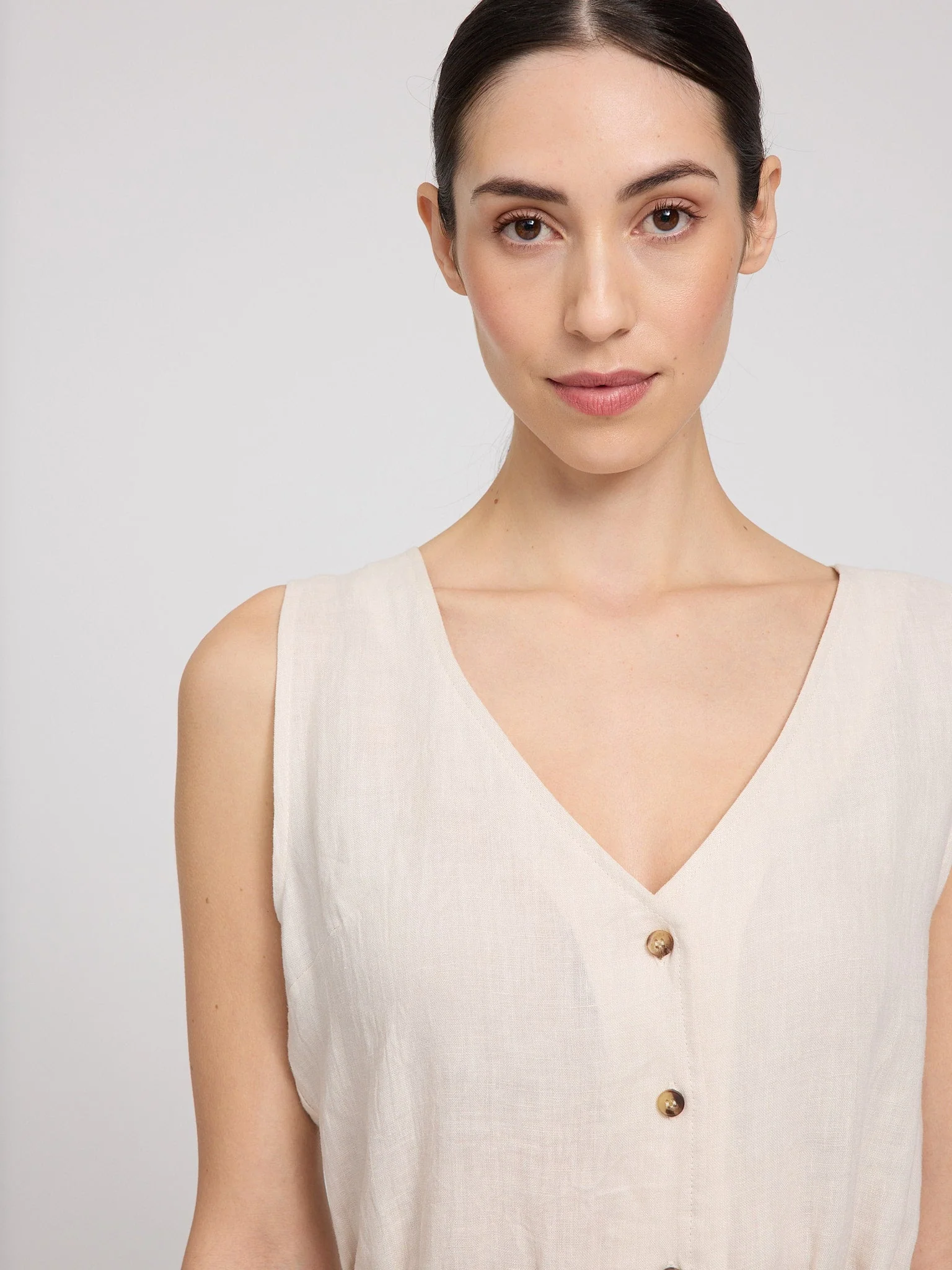 Sleeveless Linen Maxi Dress - Image 3
