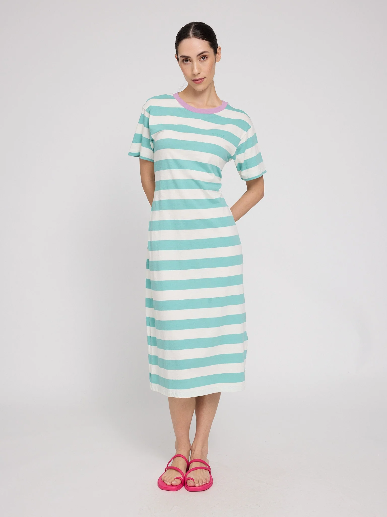 Bold Striped Jersey Dress - Image 5