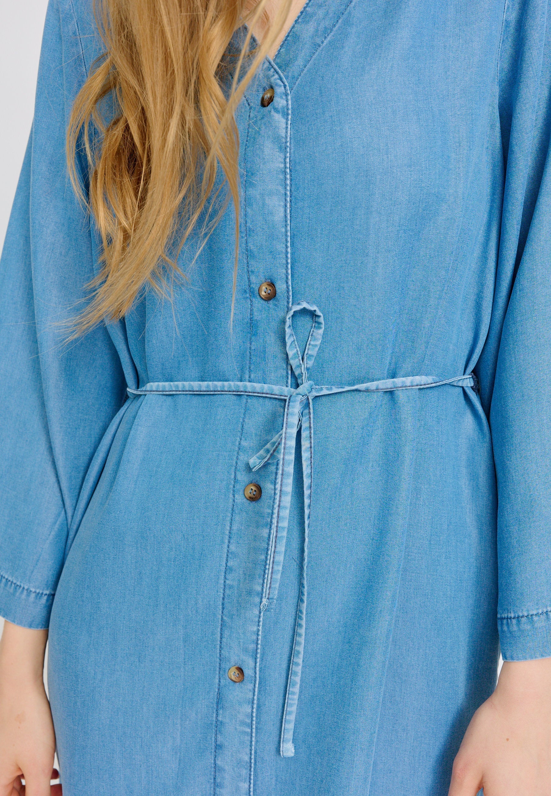 V-Neck Tencel Midi Dress - Image 3