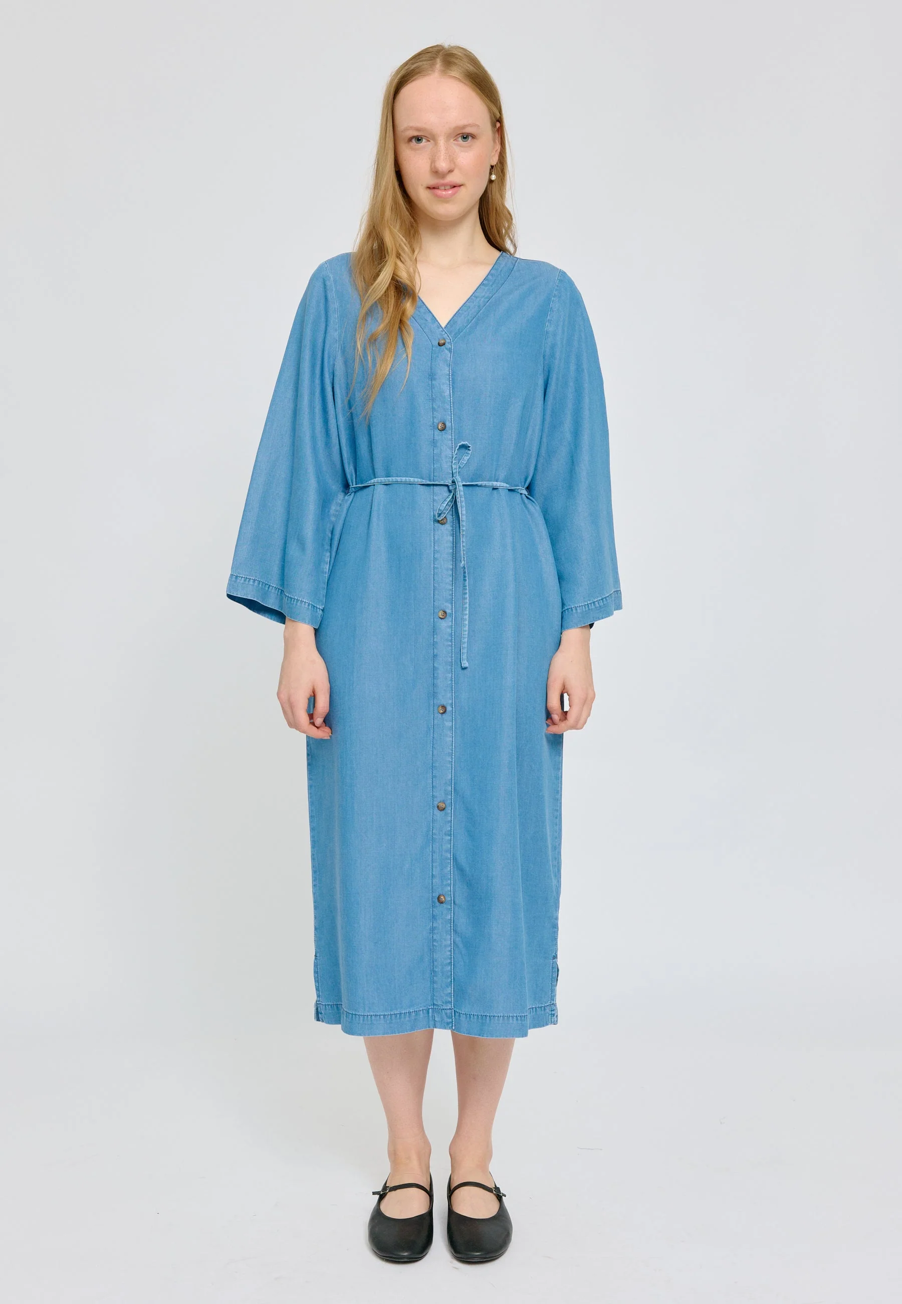 V-Neck Tencel Midi Dress - Image 5
