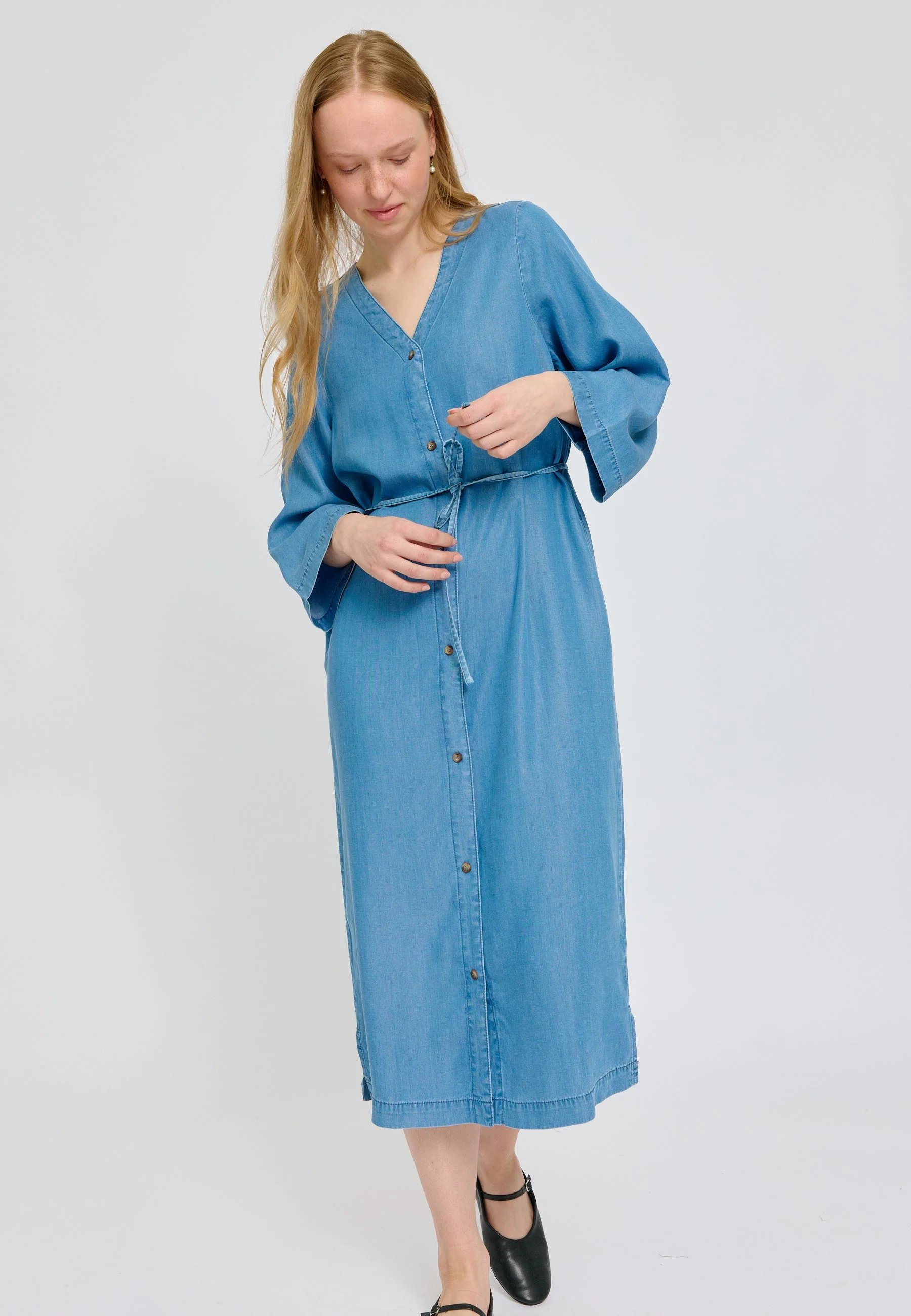 V-Neck Tencel Midi Dress - Image 6