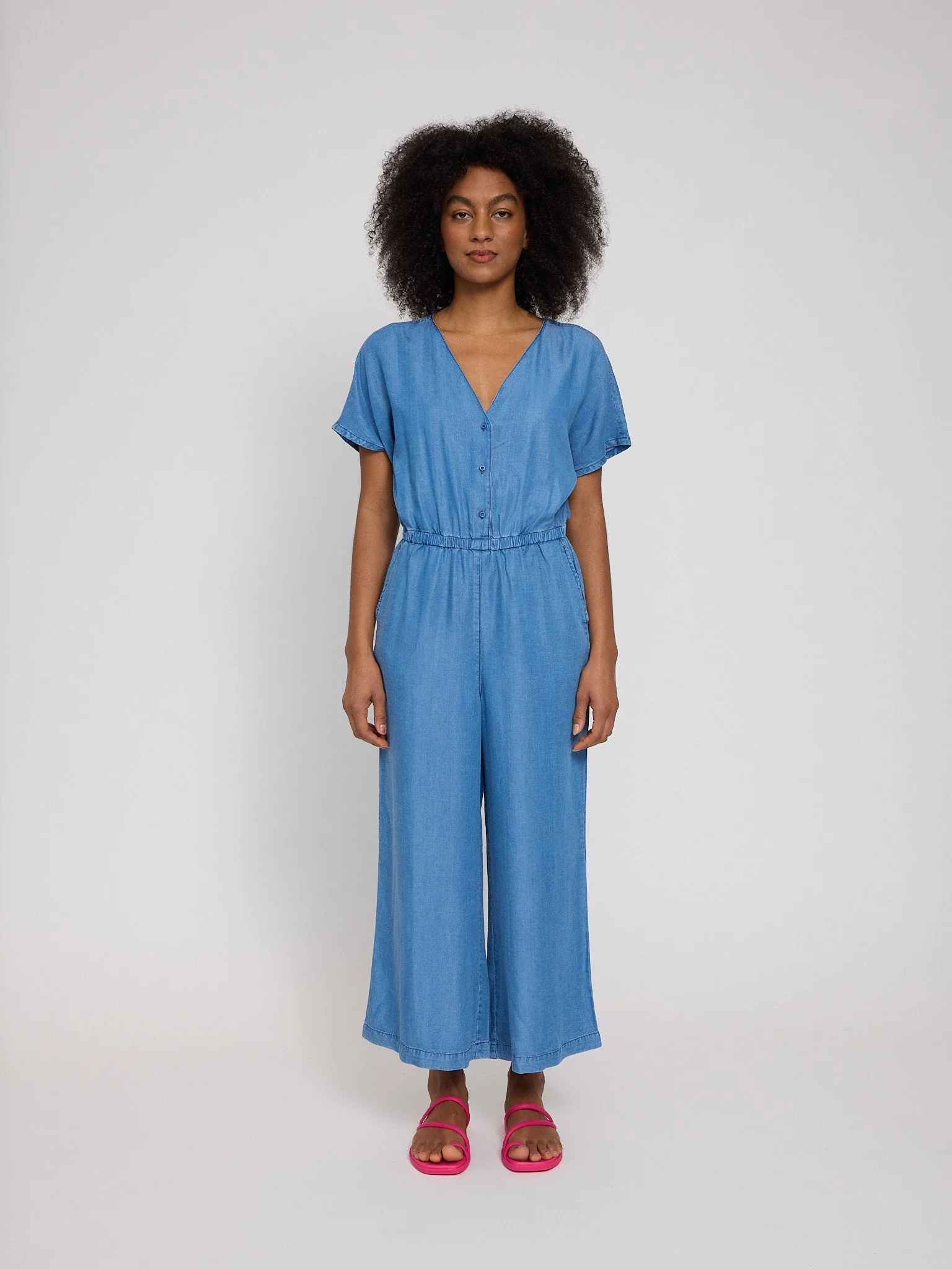 Wide Leg Tencel Jumpsuit