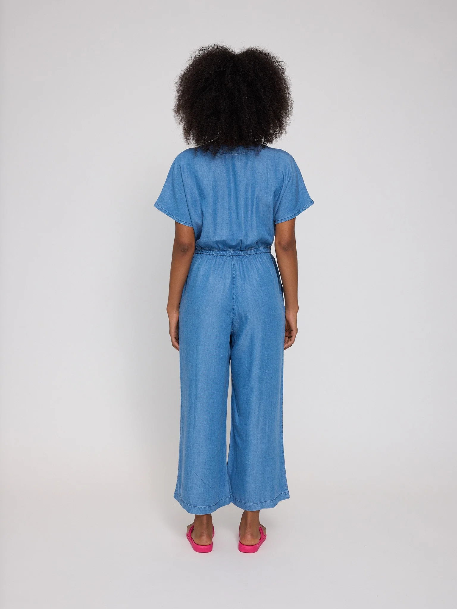 Wide Leg Tencel Jumpsuit - Image 2