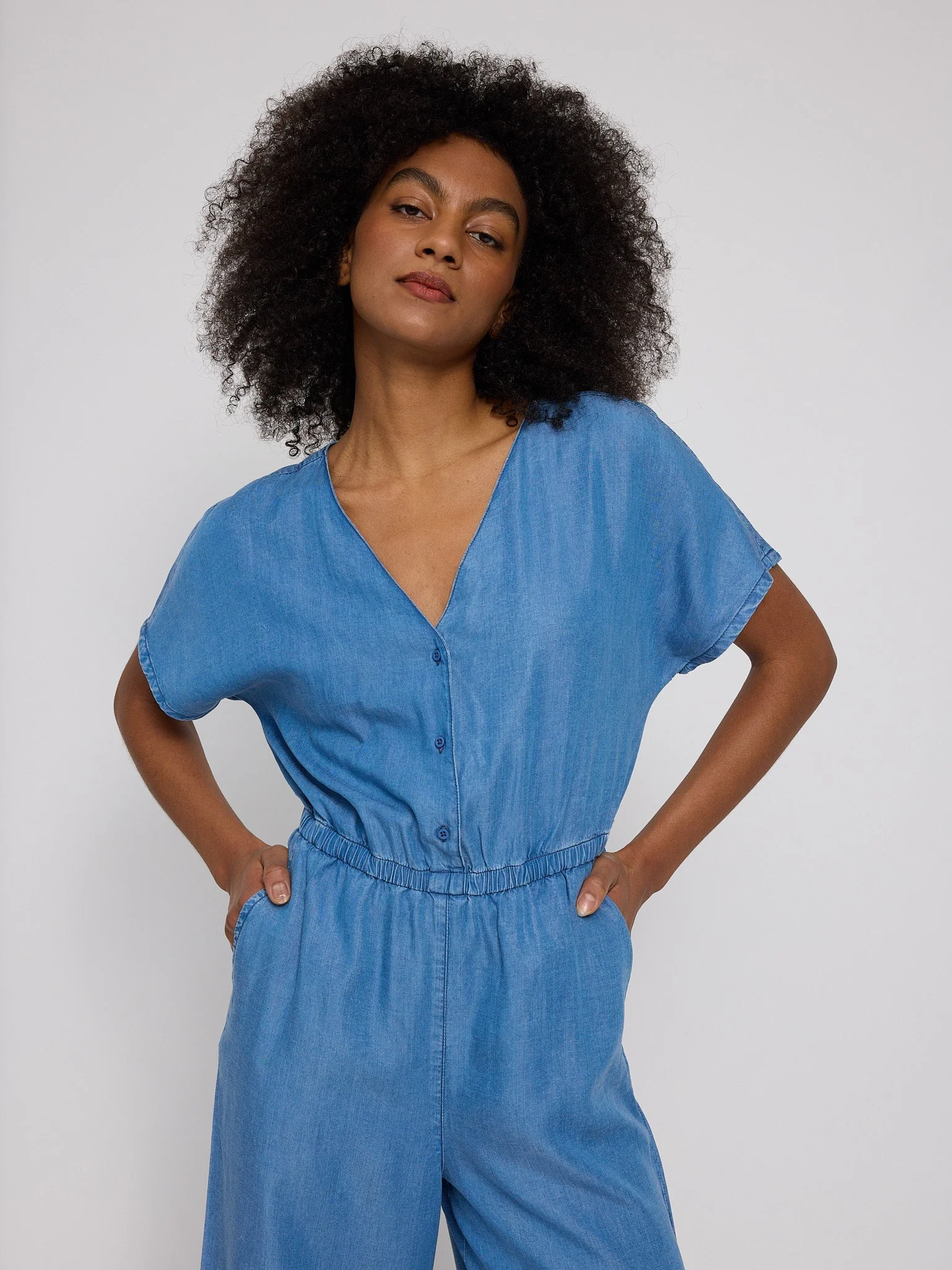Wide Leg Tencel Jumpsuit - Image 5