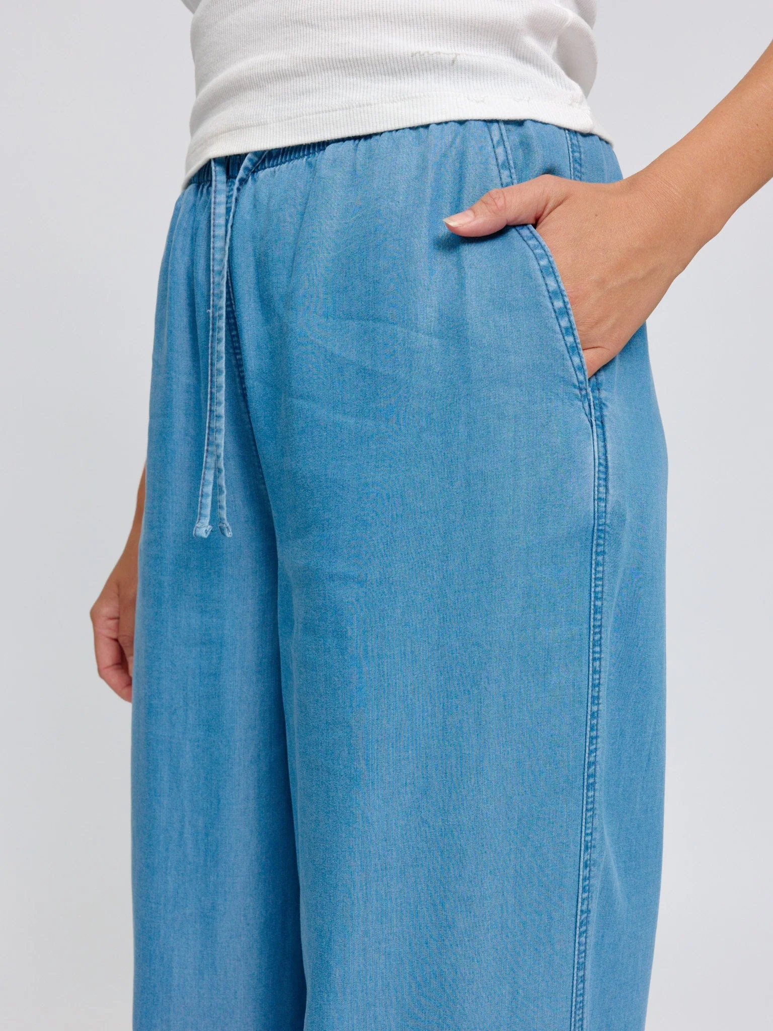 Drawstring Tencel Pants - Image 3