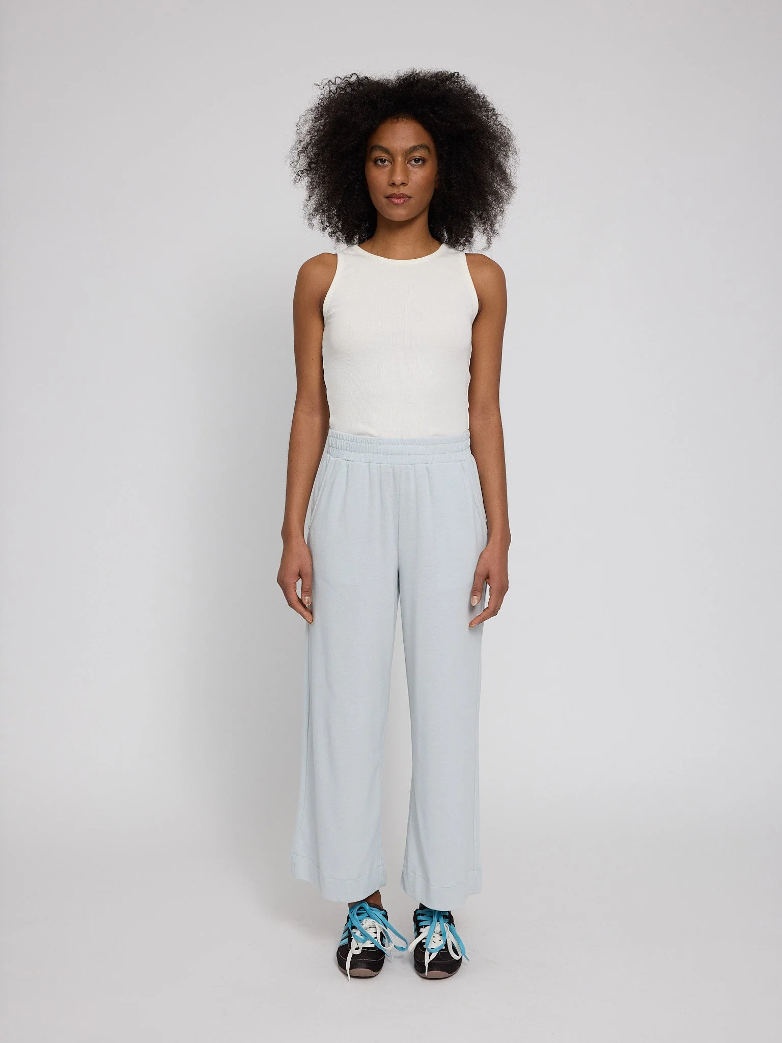 Wide Leg Jersey Knit Pants - Image 4
