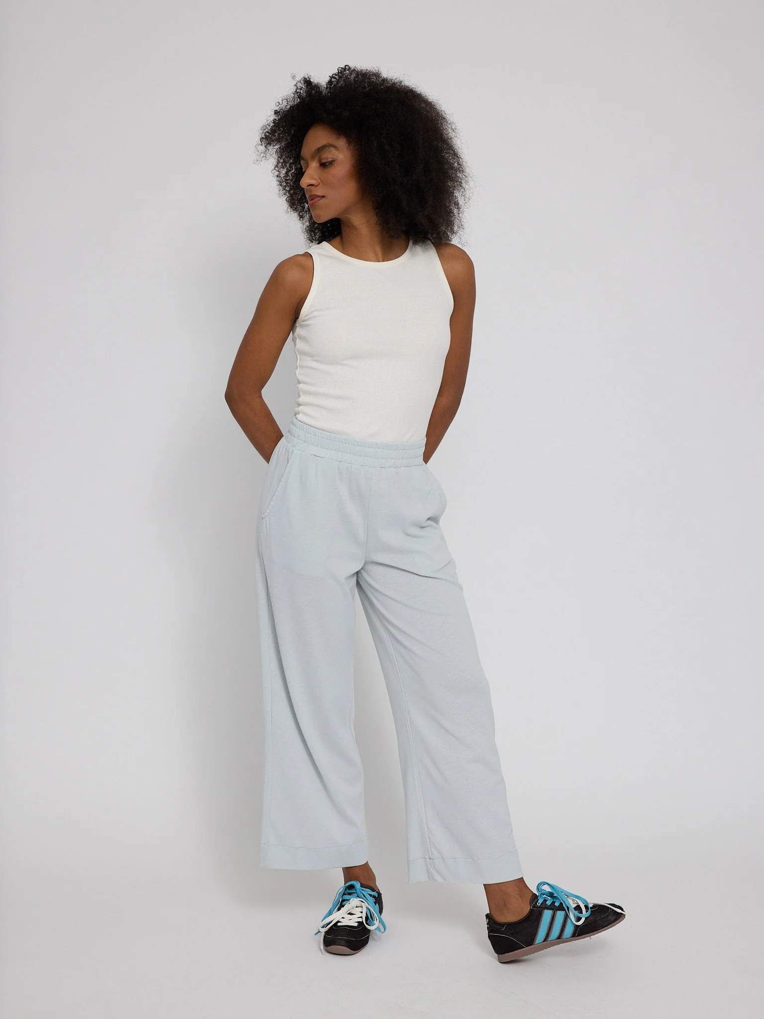 Wide Leg Jersey Knit Pants - Image 5