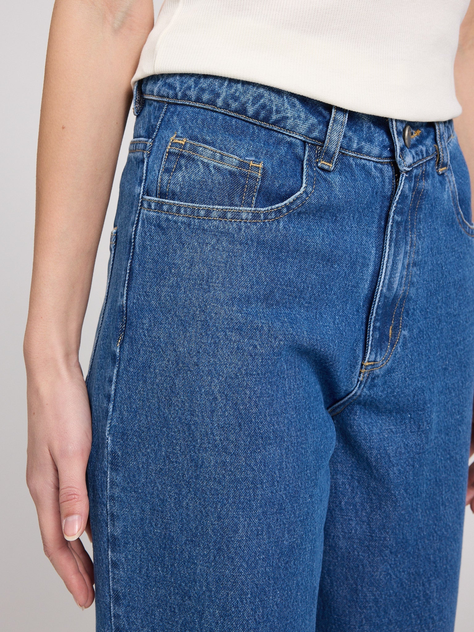 Wide Leg Denim Pants - Image 3