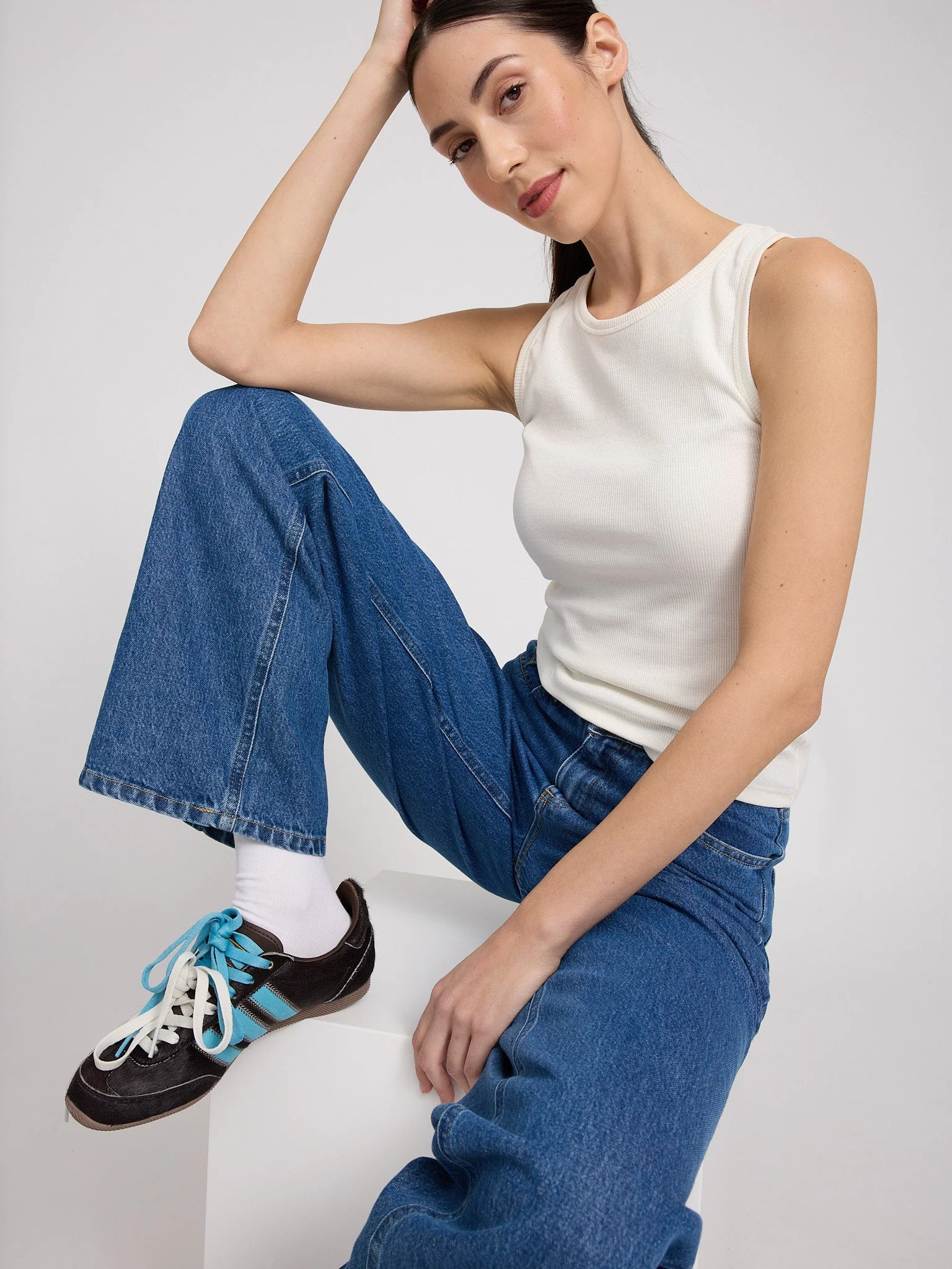 Wide Leg Denim Pants - Image 6