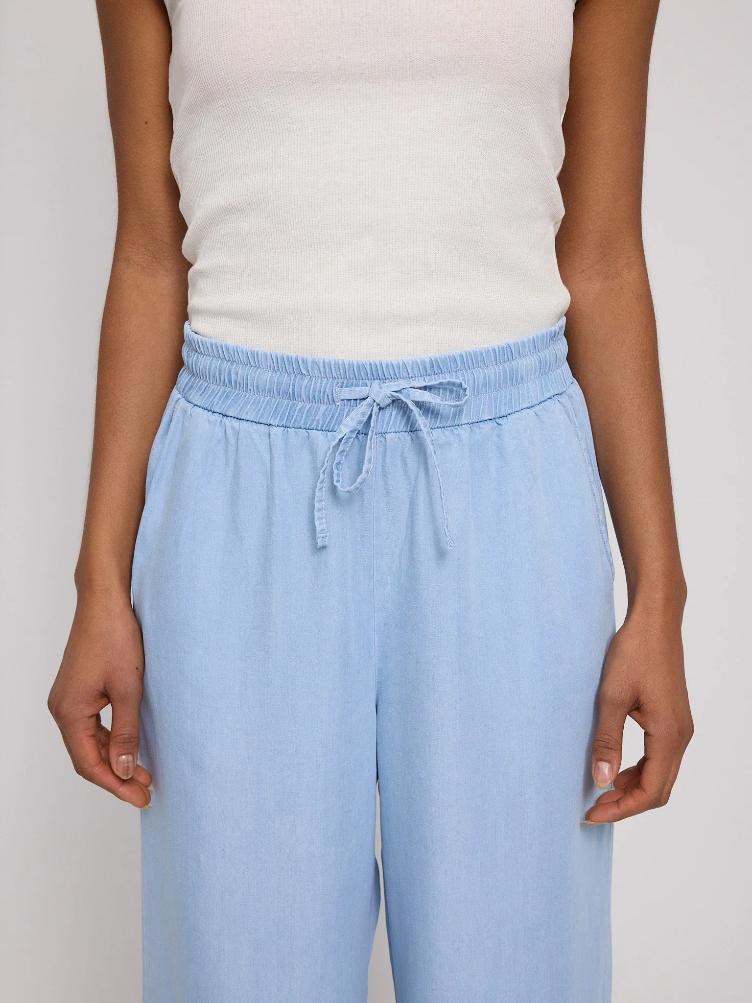 Wide Leg Tencel Pants Elastic - Image 10