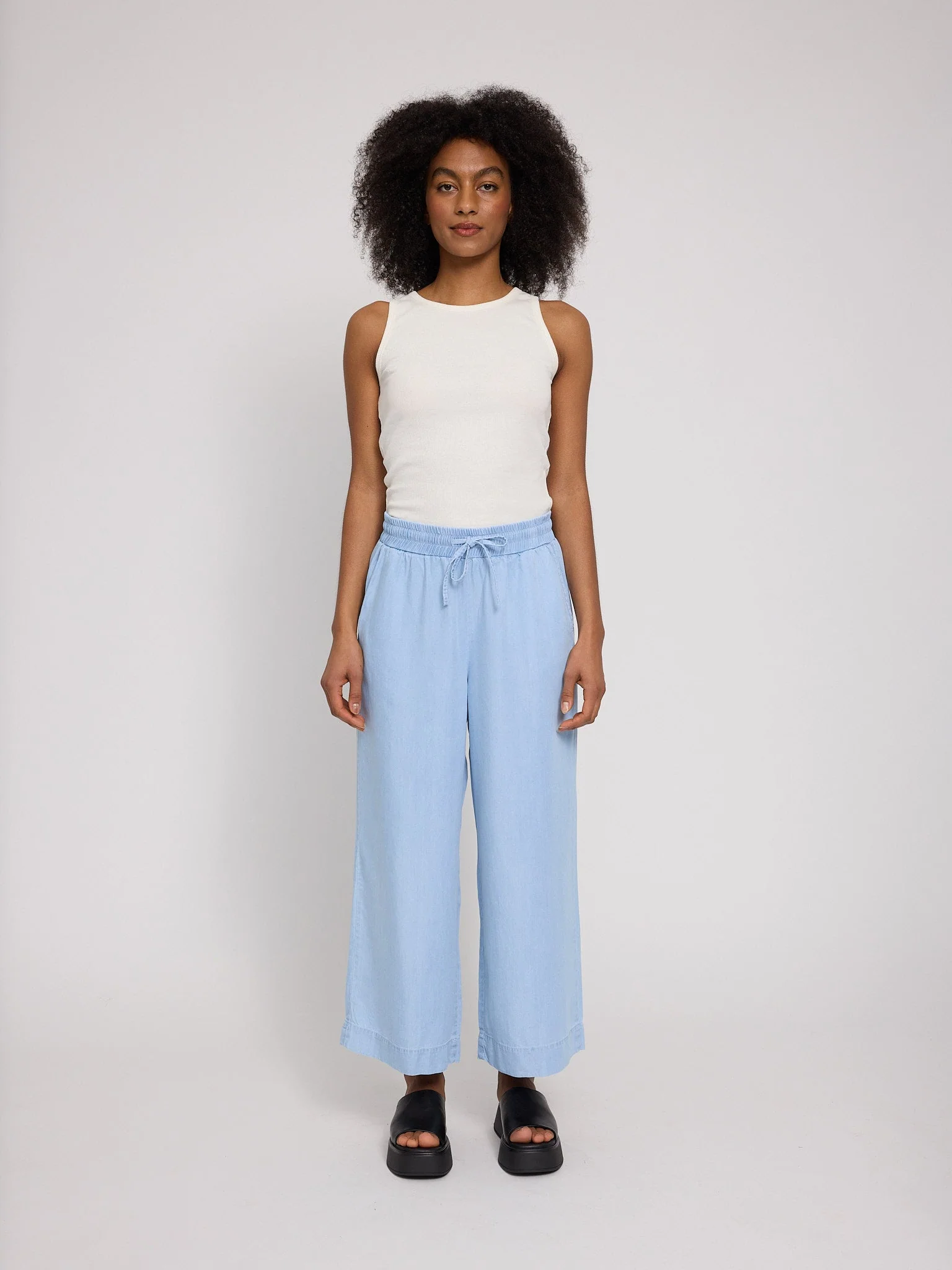 Wide Leg Tencel Pants Elastic - Image 12
