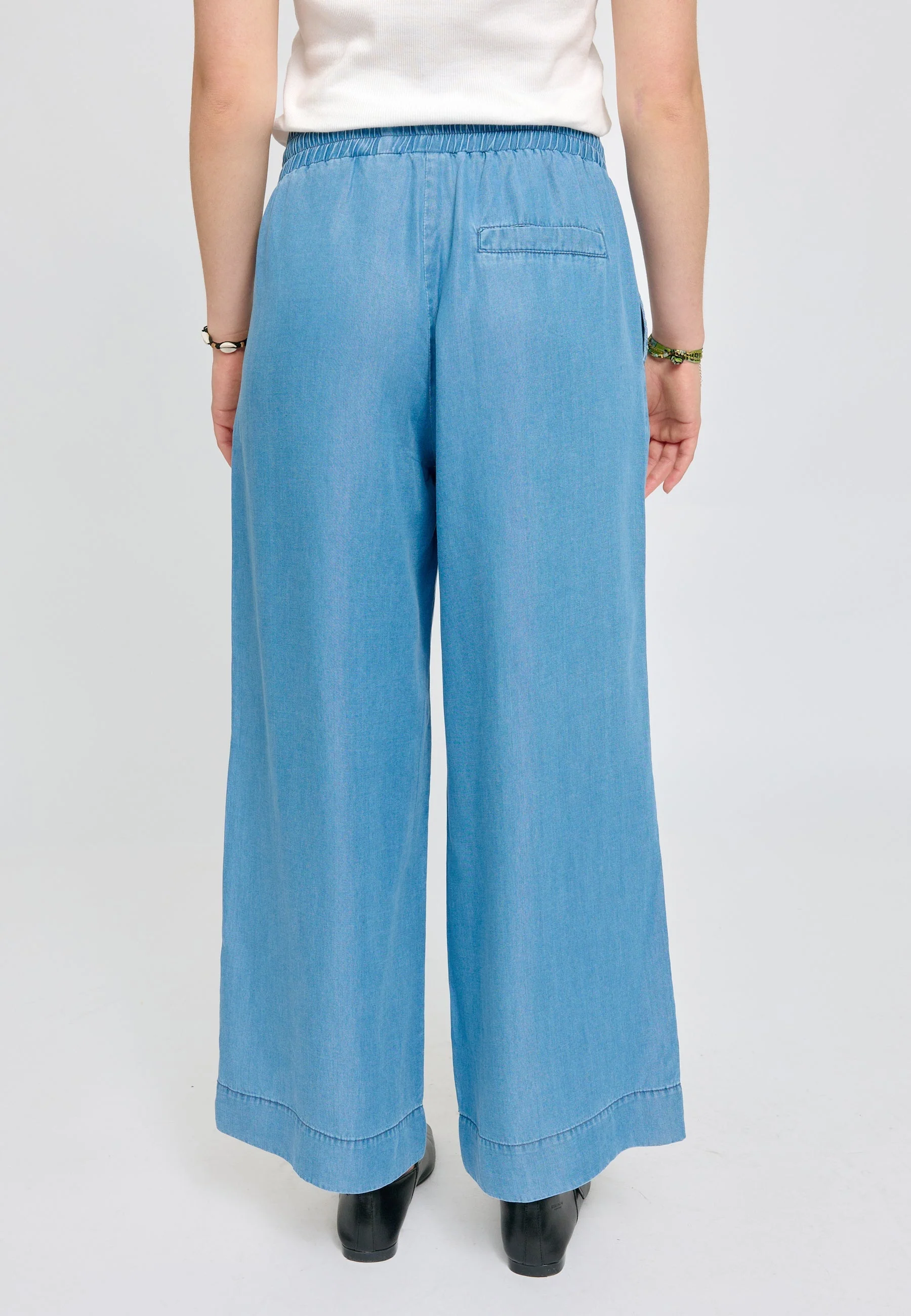 Wide Leg Tencel Pants Elastic - Image 2