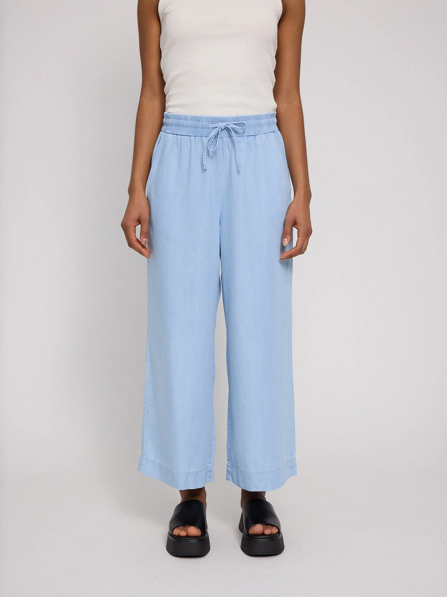 Wide Leg Tencel Pants Elastic - Image 8
